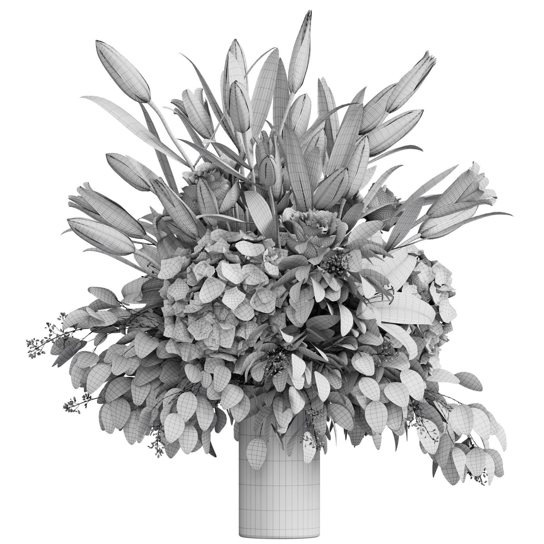 Flower In Vase 74 3D model_6