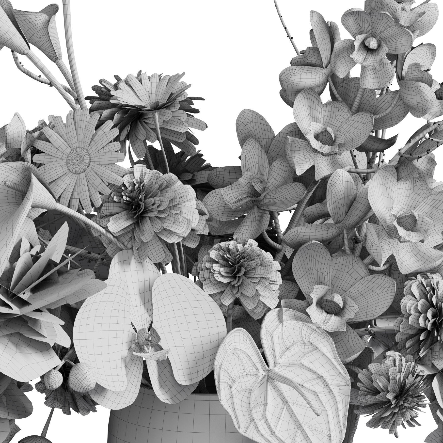 Flower In Vase 75 3D model_5