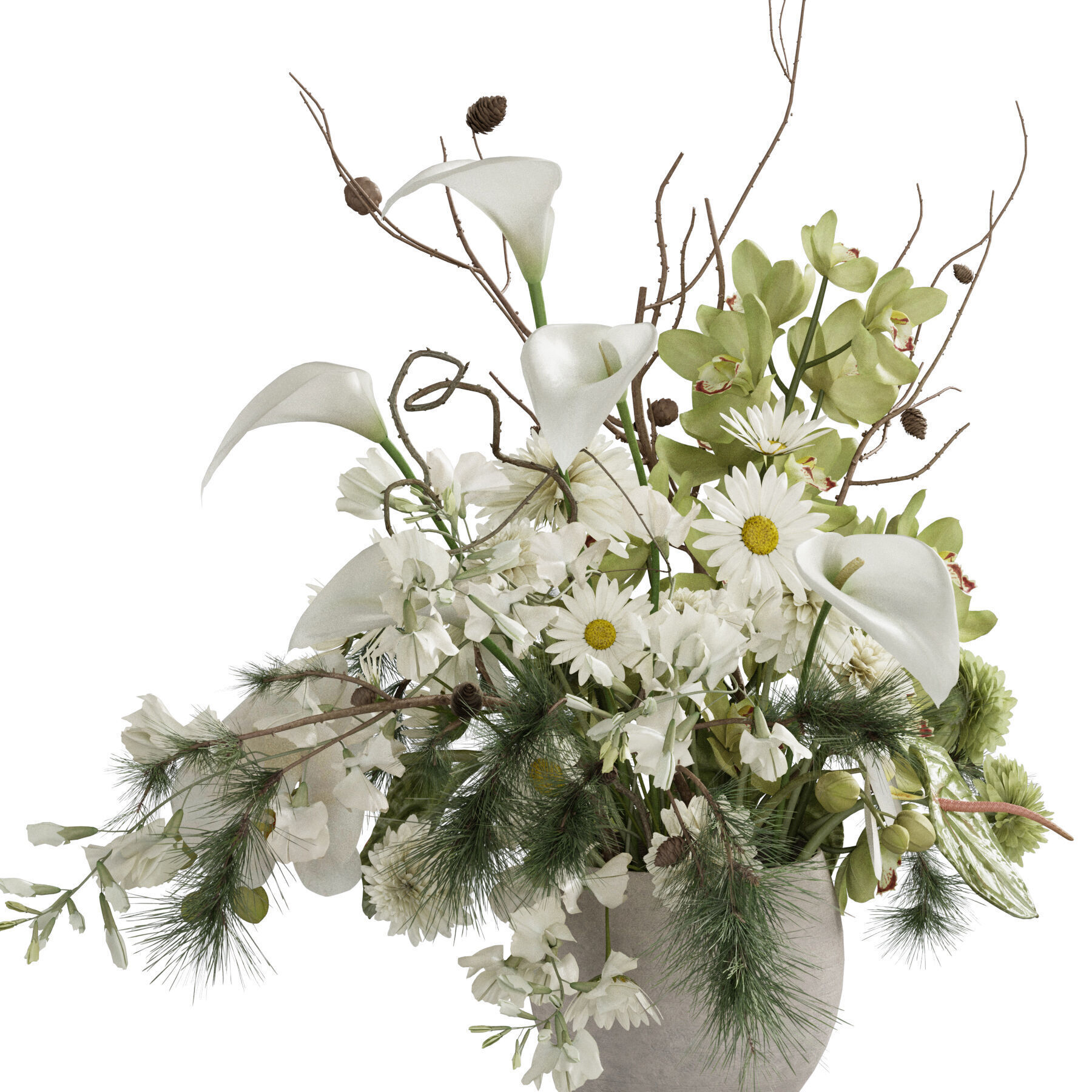 Flower In Vase 75 3D model_2