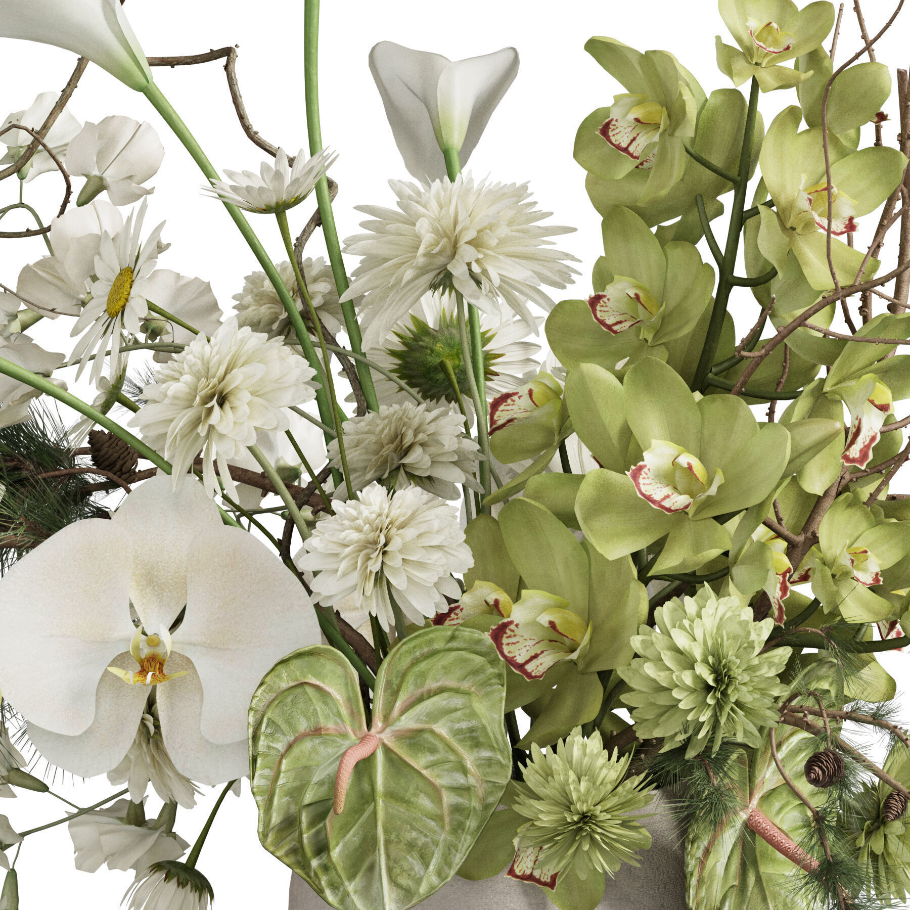 Flower In Vase 75 3D model_4