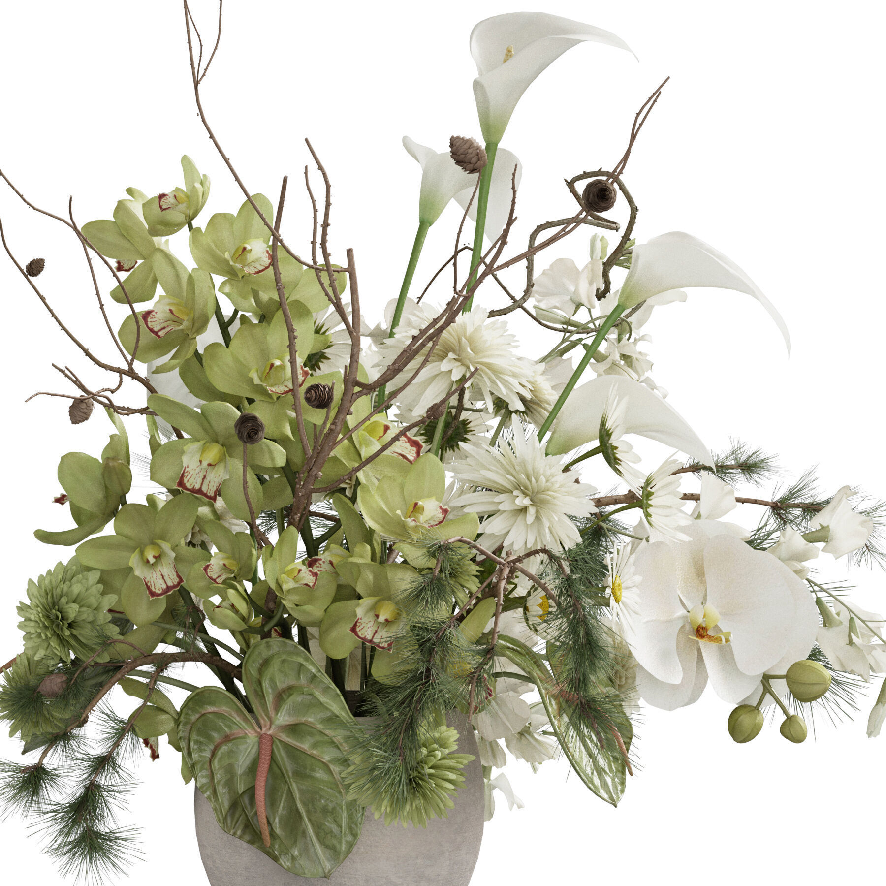 Flower In Vase 75 3D model_3