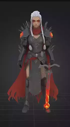 Gray haired warrior woman