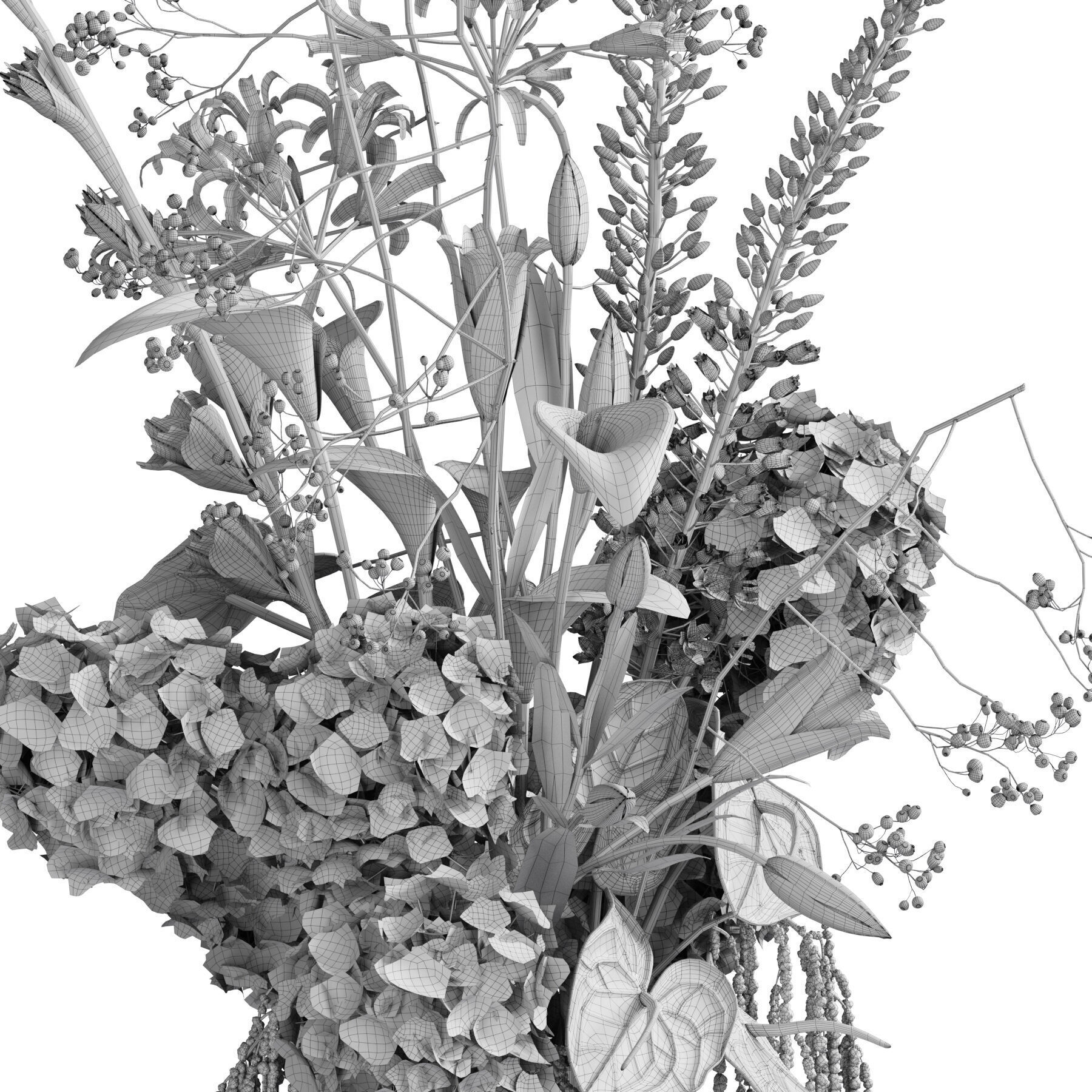 Flower In Vase 77 3D model_5