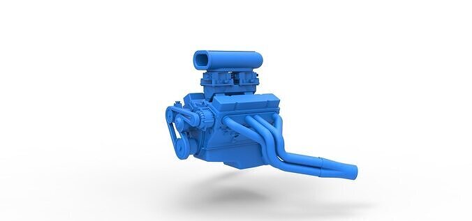 Engine V8 for vintage dragster Version 8 Scale 1 to 25 3D print model