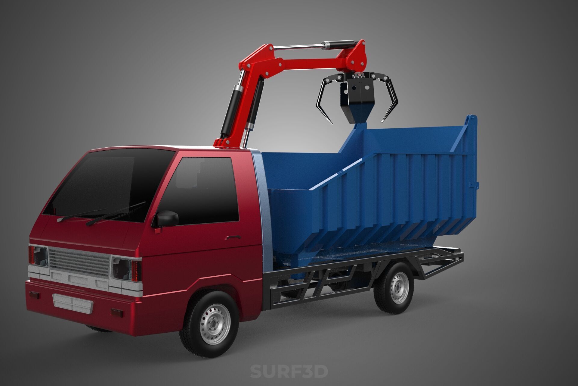 FFB FRESH FRUIT BUNCH PALM OIL GRABBER CRANE GRAPPLE CLAW TRUCK 3D model_16