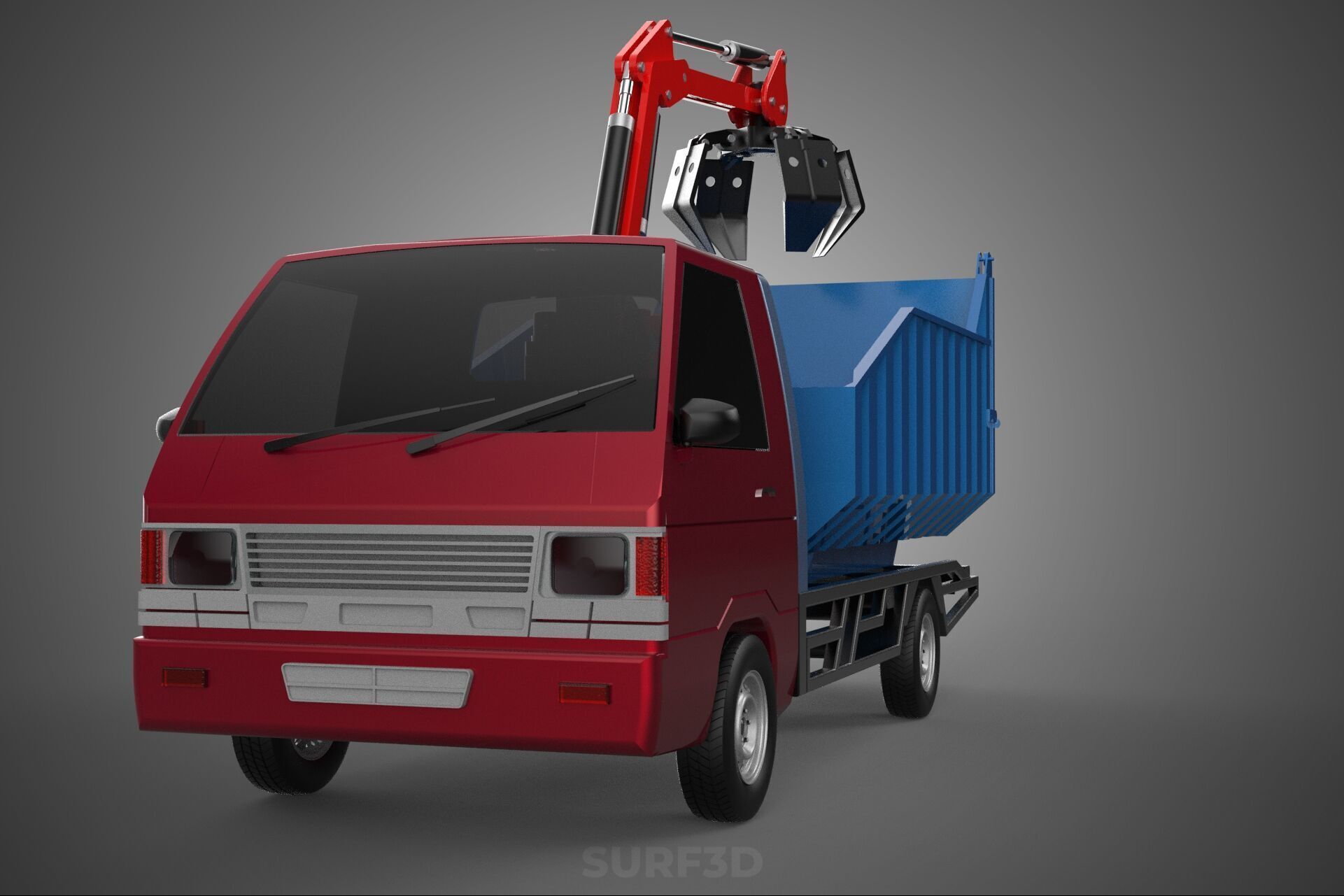 FFB FRESH FRUIT BUNCH PALM OIL GRABBER CRANE GRAPPLE CLAW TRUCK 3D model_24