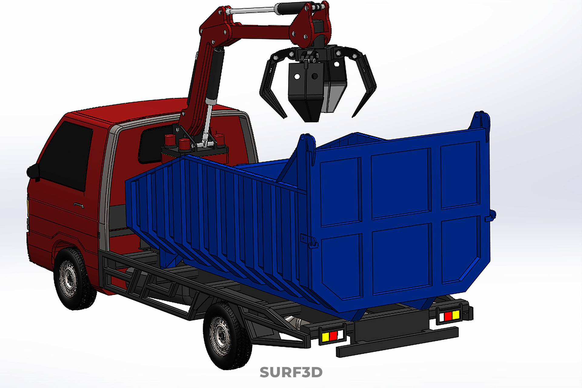 FFB FRESH FRUIT BUNCH PALM OIL GRABBER CRANE GRAPPLE CLAW TRUCK 3D model_31