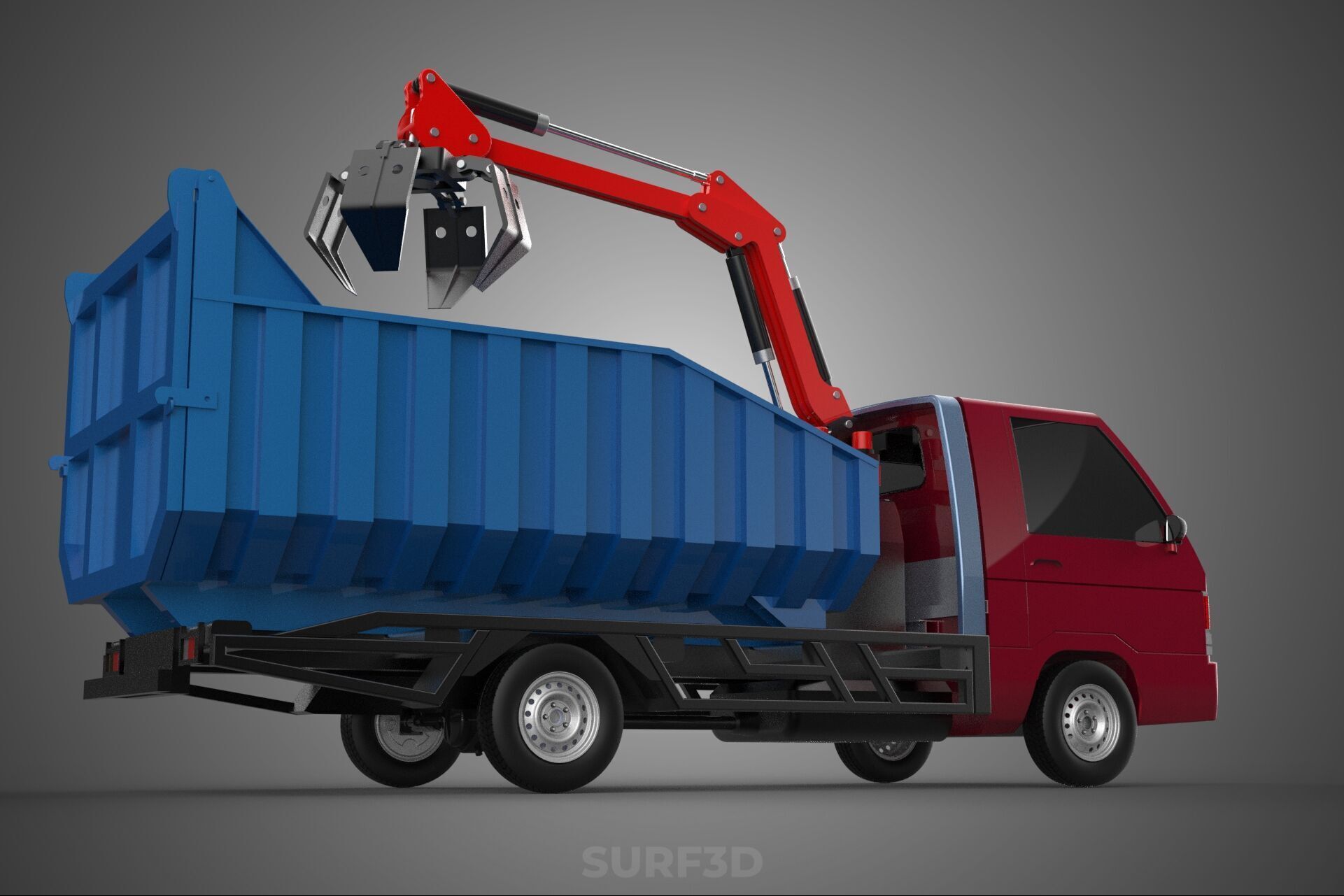 FFB FRESH FRUIT BUNCH PALM OIL GRABBER CRANE GRAPPLE CLAW TRUCK 3D model_18