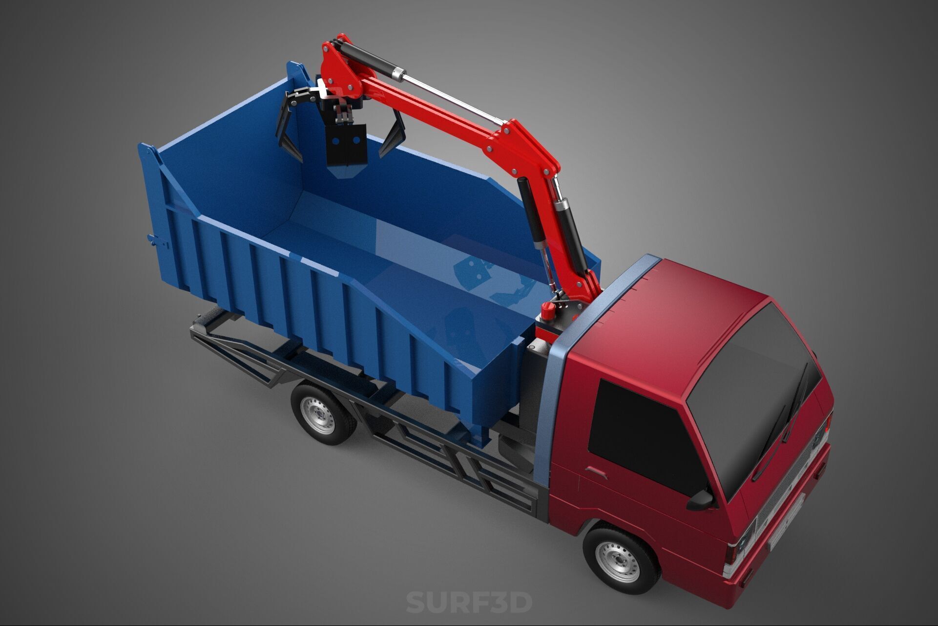 FFB FRESH FRUIT BUNCH PALM OIL GRABBER CRANE GRAPPLE CLAW TRUCK 3D model_10