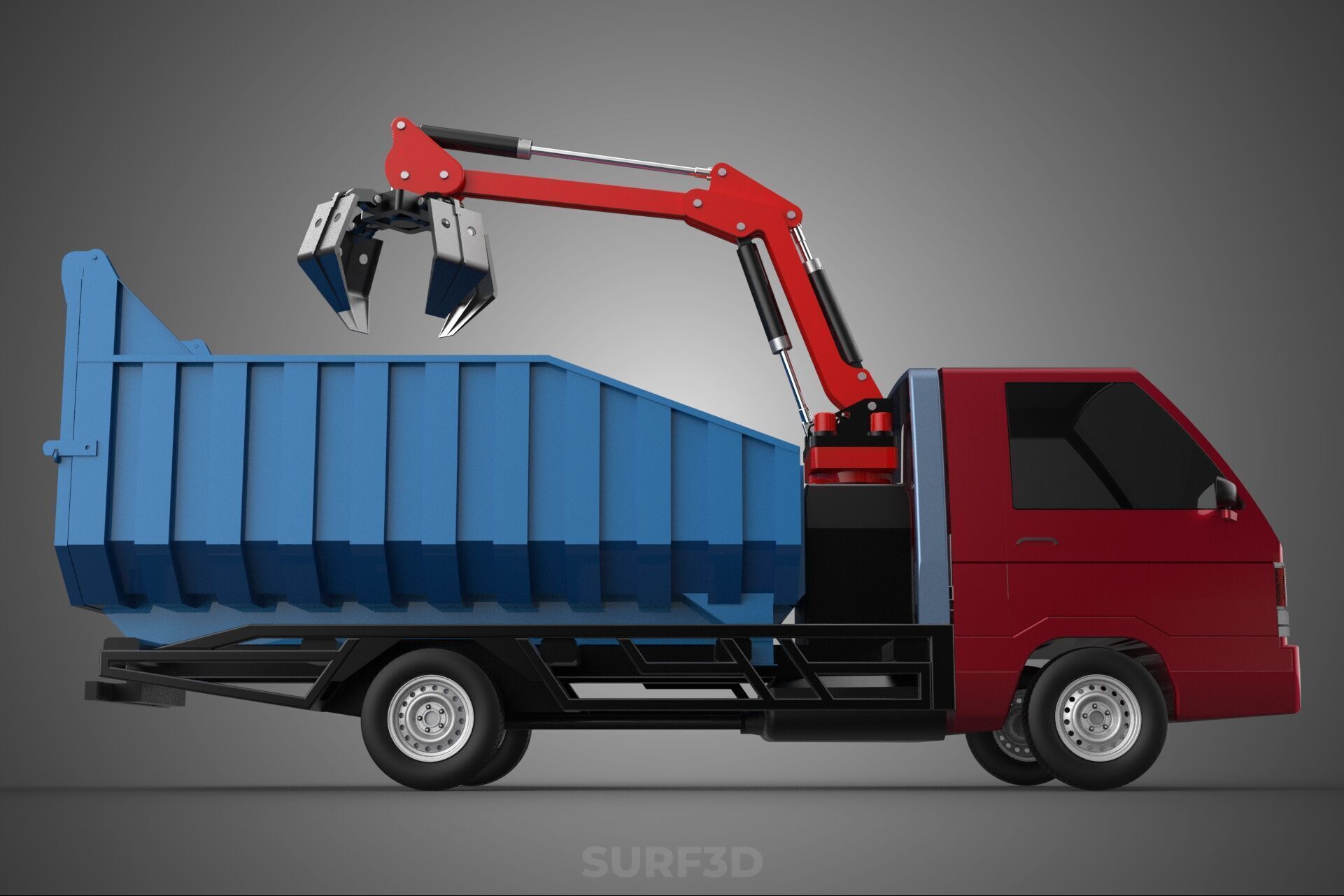 FFB FRESH FRUIT BUNCH PALM OIL GRABBER CRANE GRAPPLE CLAW TRUCK 3D model_4