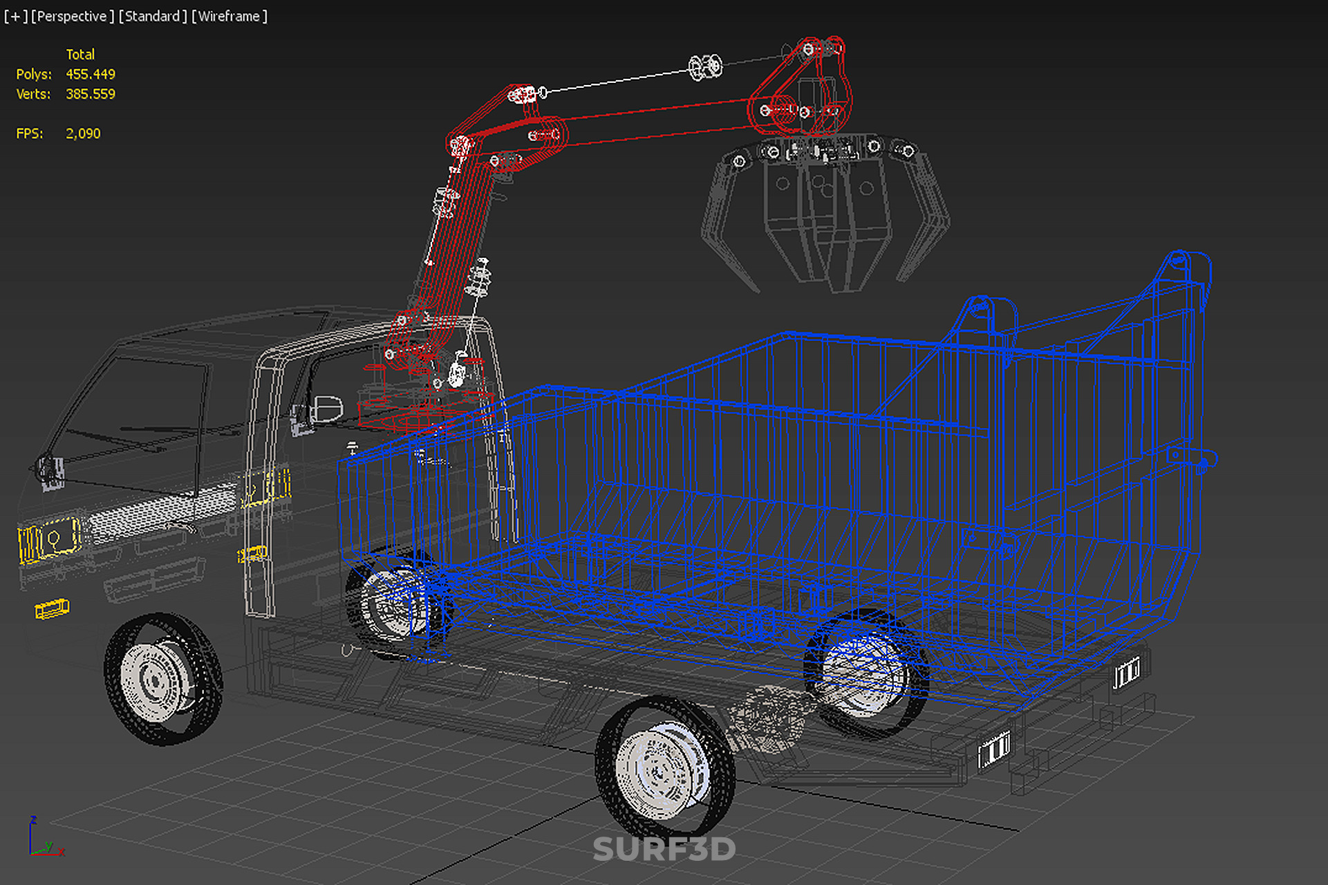 FFB FRESH FRUIT BUNCH PALM OIL GRABBER CRANE GRAPPLE CLAW TRUCK 3D model_28