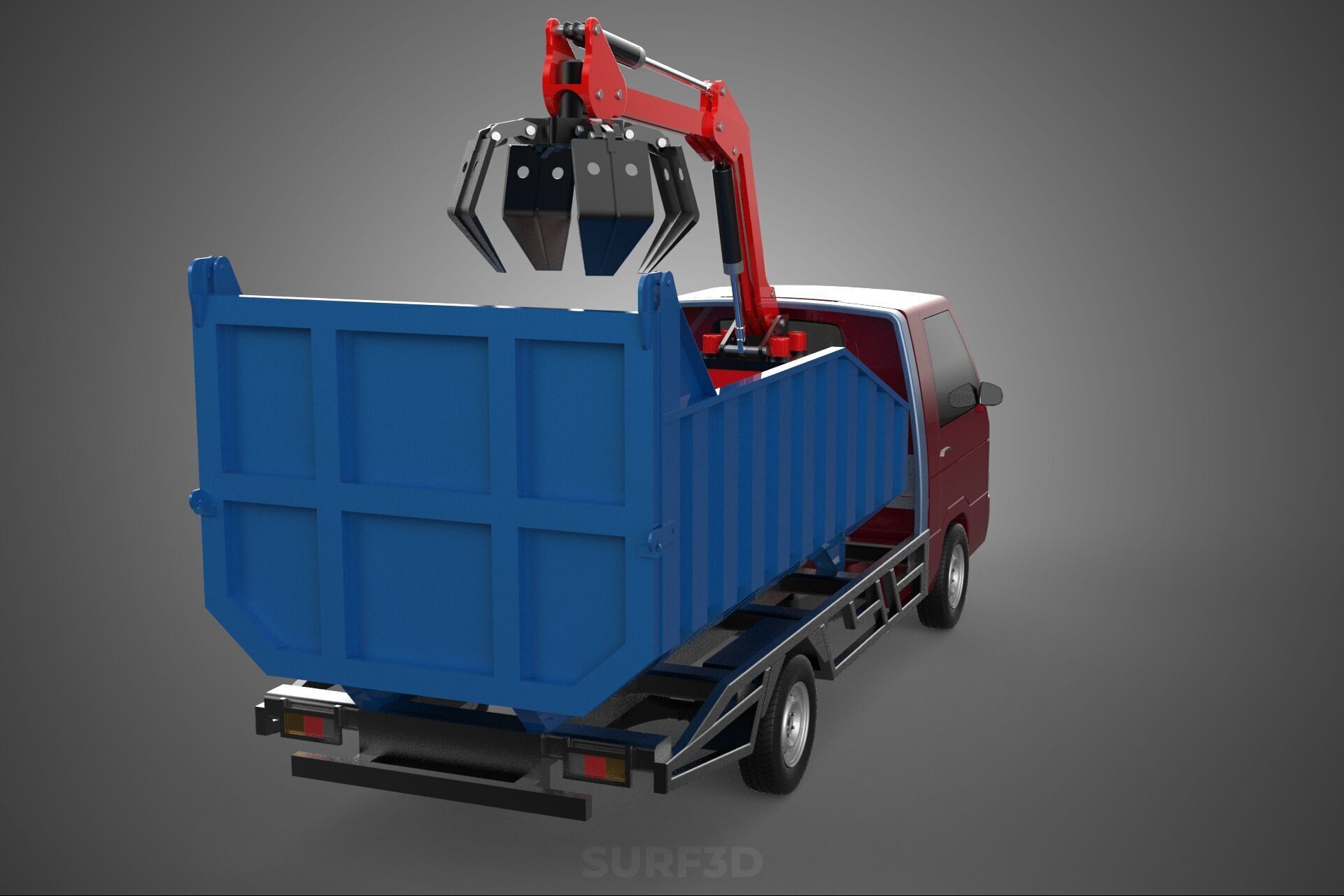 FFB FRESH FRUIT BUNCH PALM OIL GRABBER CRANE GRAPPLE CLAW TRUCK 3D model_22