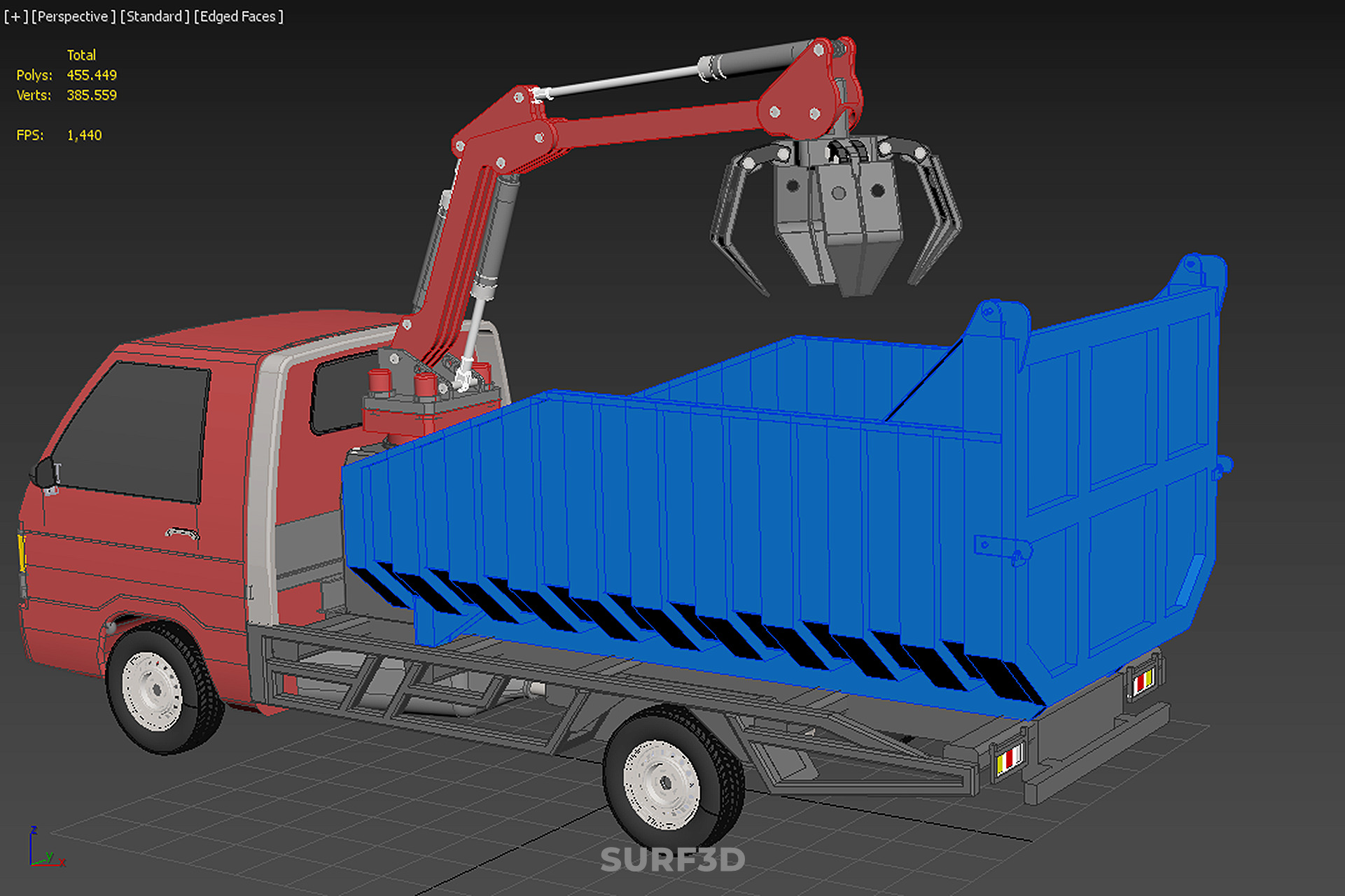 FFB FRESH FRUIT BUNCH PALM OIL GRABBER CRANE GRAPPLE CLAW TRUCK 3D model_29