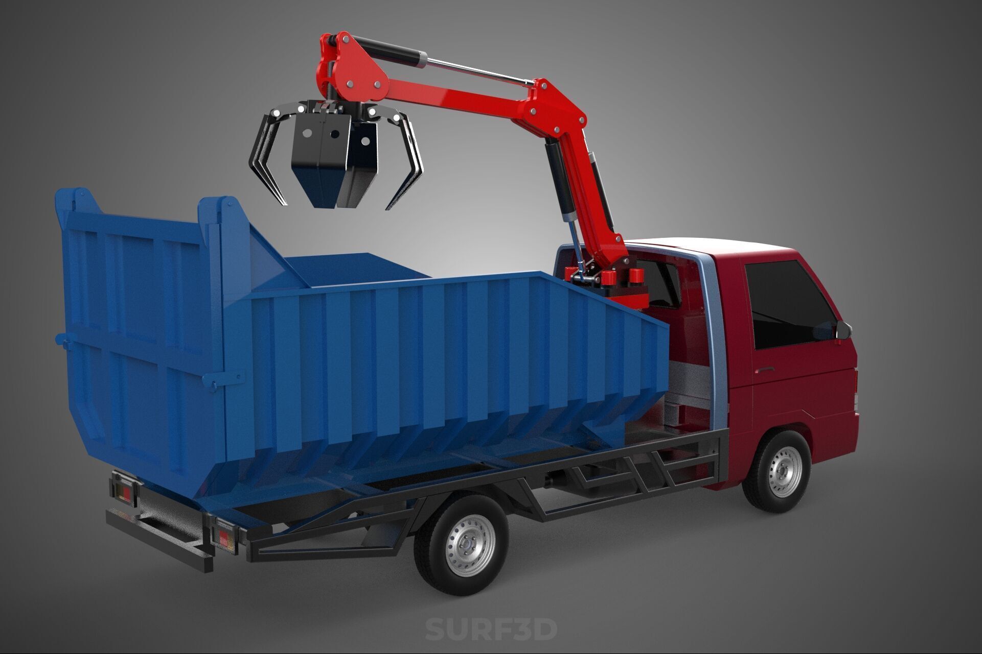 FFB FRESH FRUIT BUNCH PALM OIL GRABBER CRANE GRAPPLE CLAW TRUCK 3D model_14
