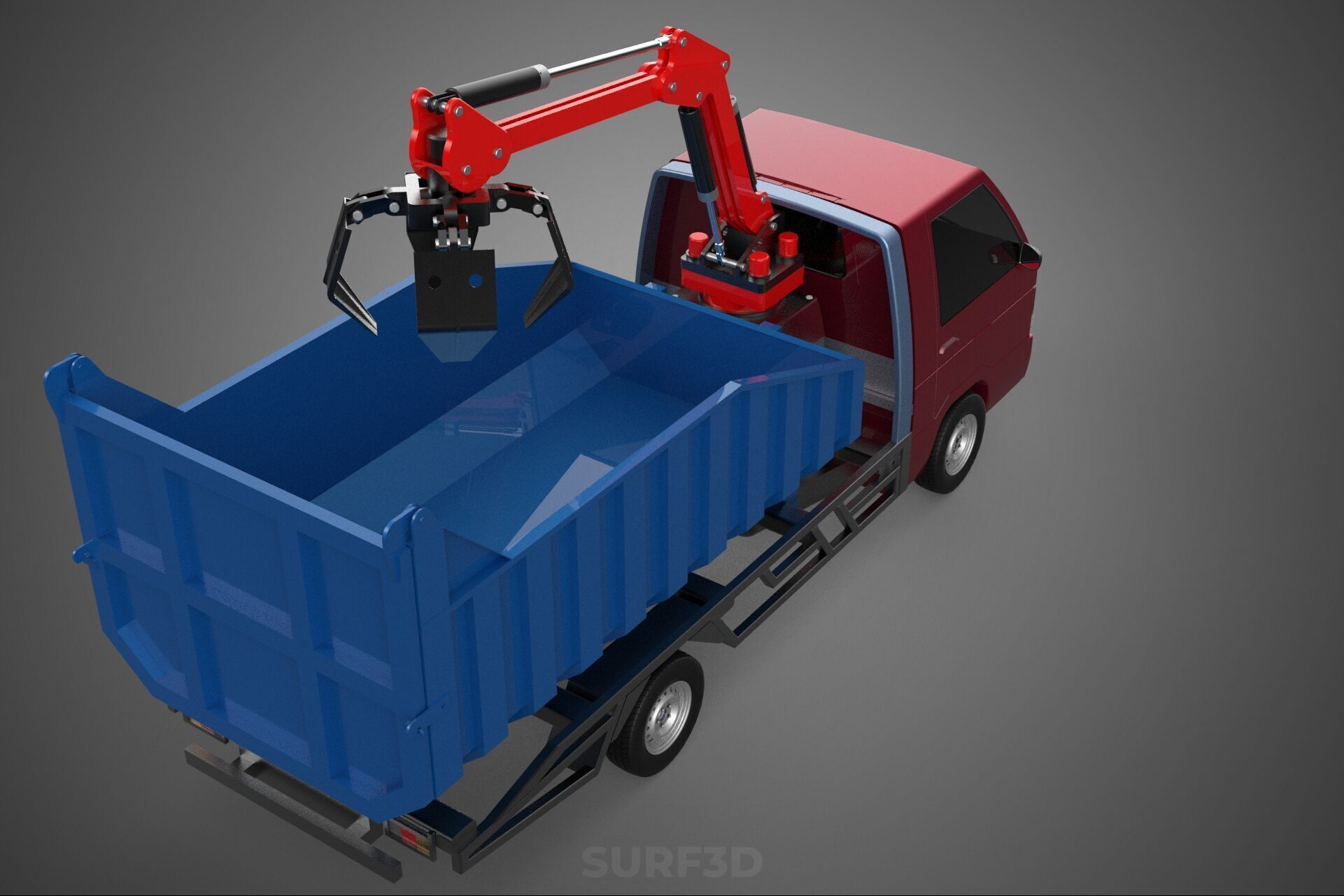 FFB FRESH FRUIT BUNCH PALM OIL GRABBER CRANE GRAPPLE CLAW TRUCK 3D model_9