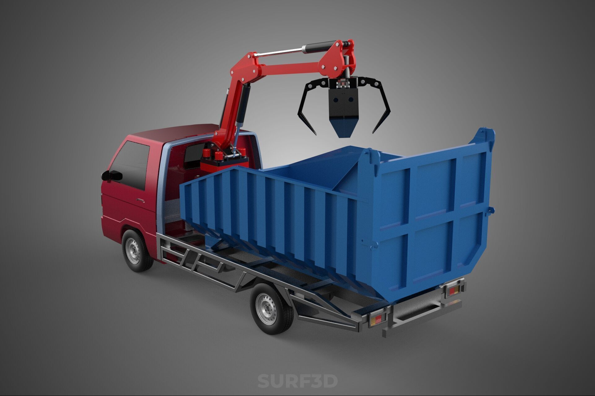 FFB FRESH FRUIT BUNCH PALM OIL GRABBER CRANE GRAPPLE CLAW TRUCK 3D model_0