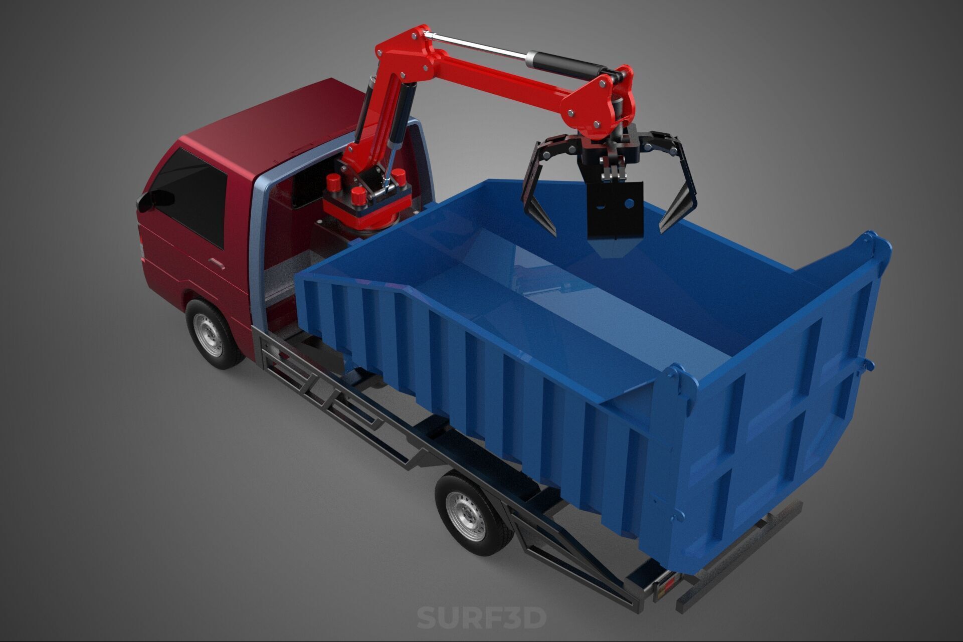 FFB FRESH FRUIT BUNCH PALM OIL GRABBER CRANE GRAPPLE CLAW TRUCK 3D model_8