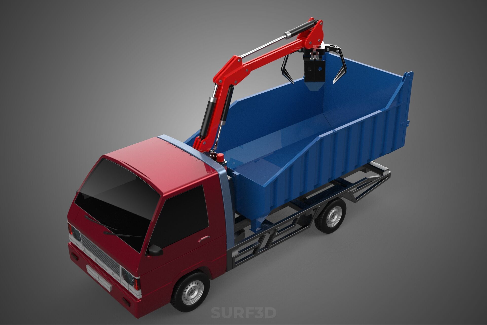 FFB FRESH FRUIT BUNCH PALM OIL GRABBER CRANE GRAPPLE CLAW TRUCK 3D model_12