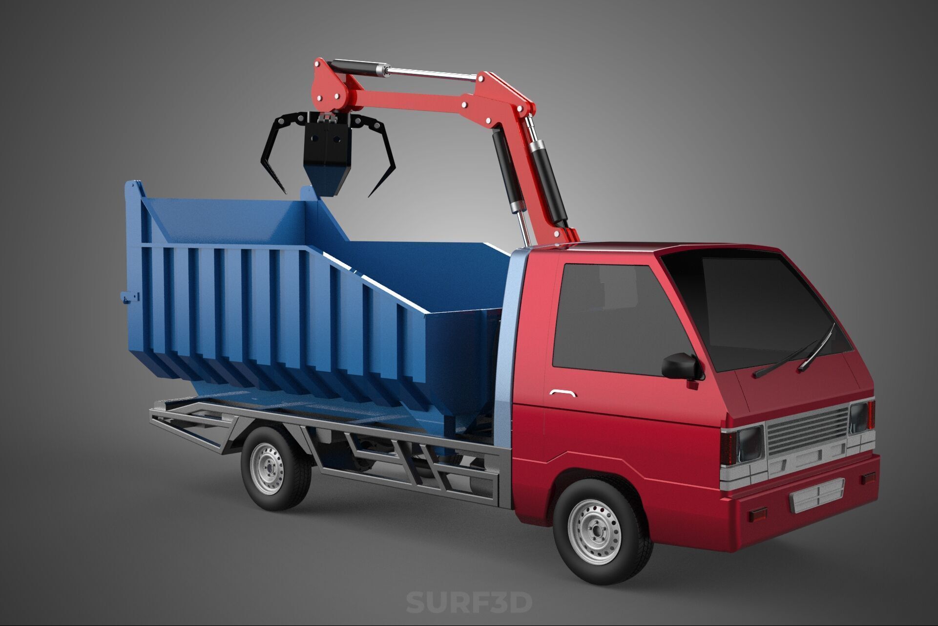 FFB FRESH FRUIT BUNCH PALM OIL GRABBER CRANE GRAPPLE CLAW TRUCK 3D model_15