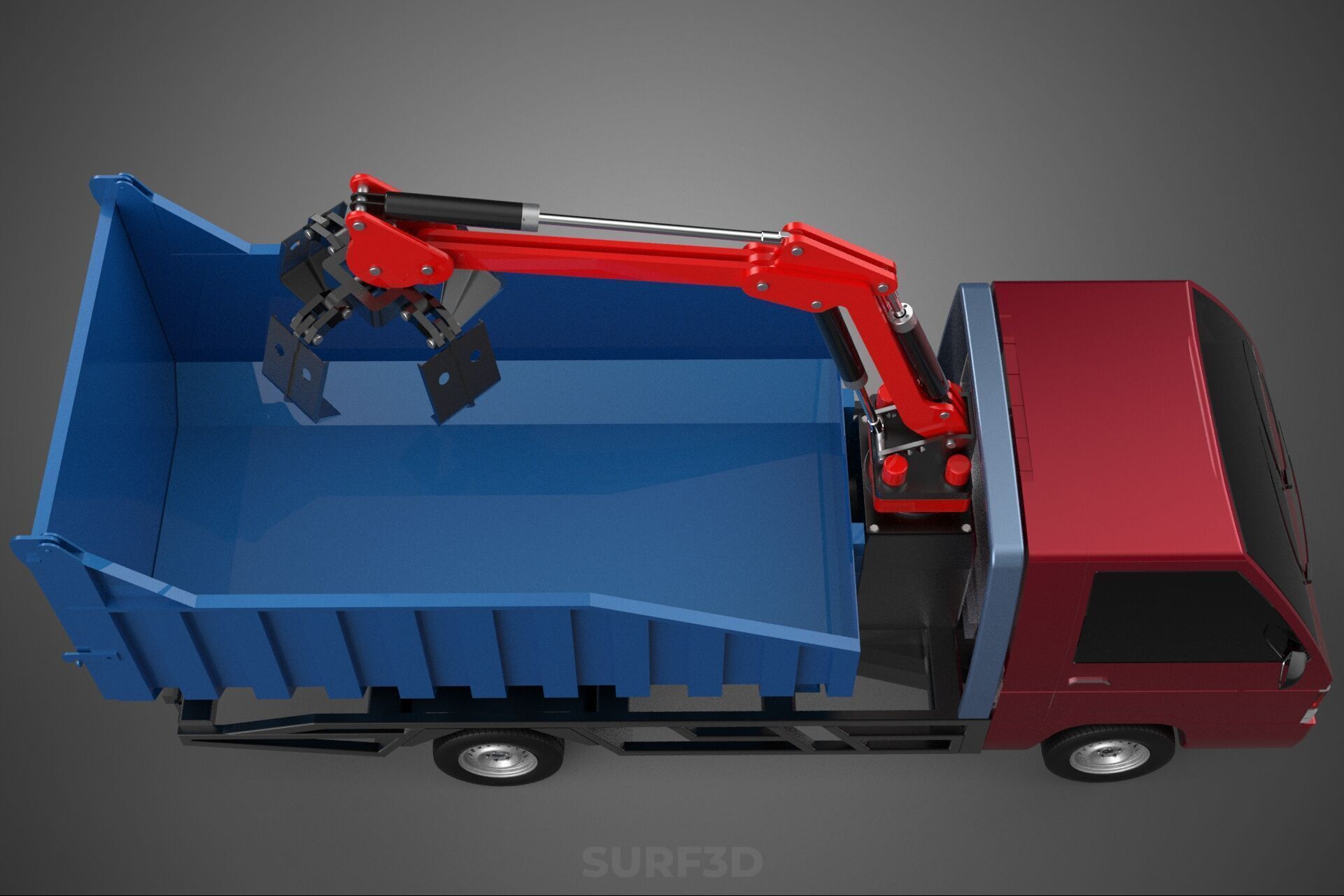 FFB FRESH FRUIT BUNCH PALM OIL GRABBER CRANE GRAPPLE CLAW TRUCK 3D model_7