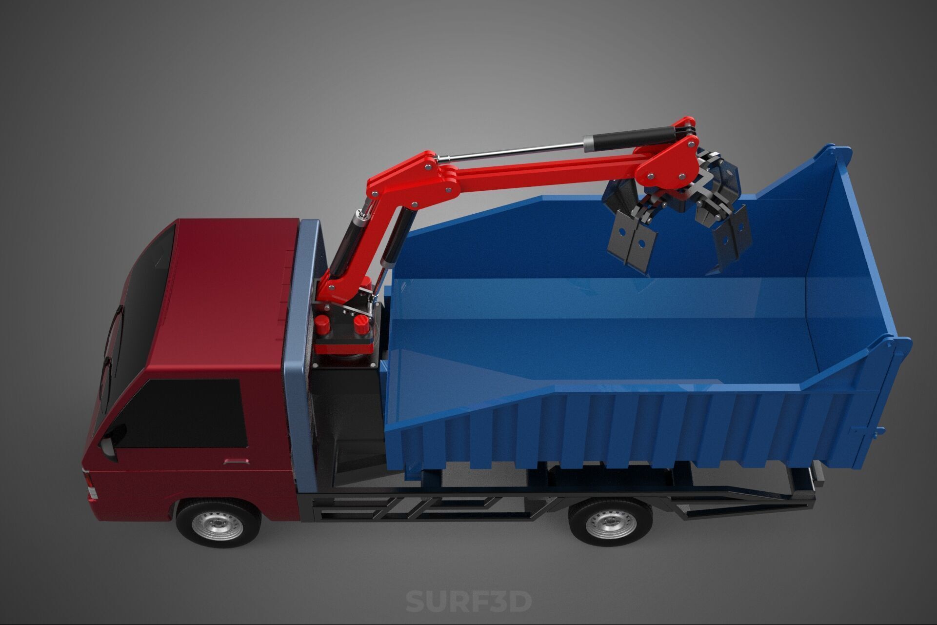 FFB FRESH FRUIT BUNCH PALM OIL GRABBER CRANE GRAPPLE CLAW TRUCK 3D model_3