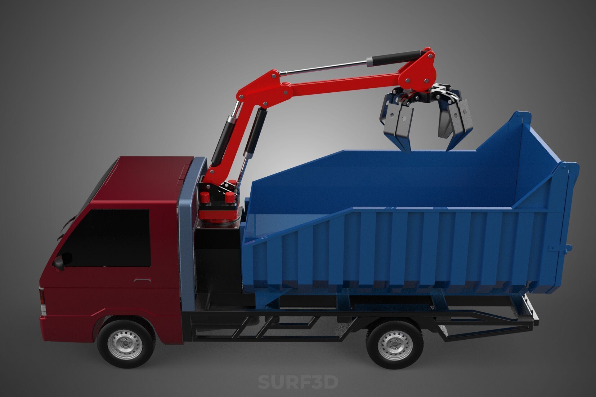 FFB FRESH FRUIT BUNCH PALM OIL GRABBER CRANE GRAPPLE CLAW TRUCK 3D model_2