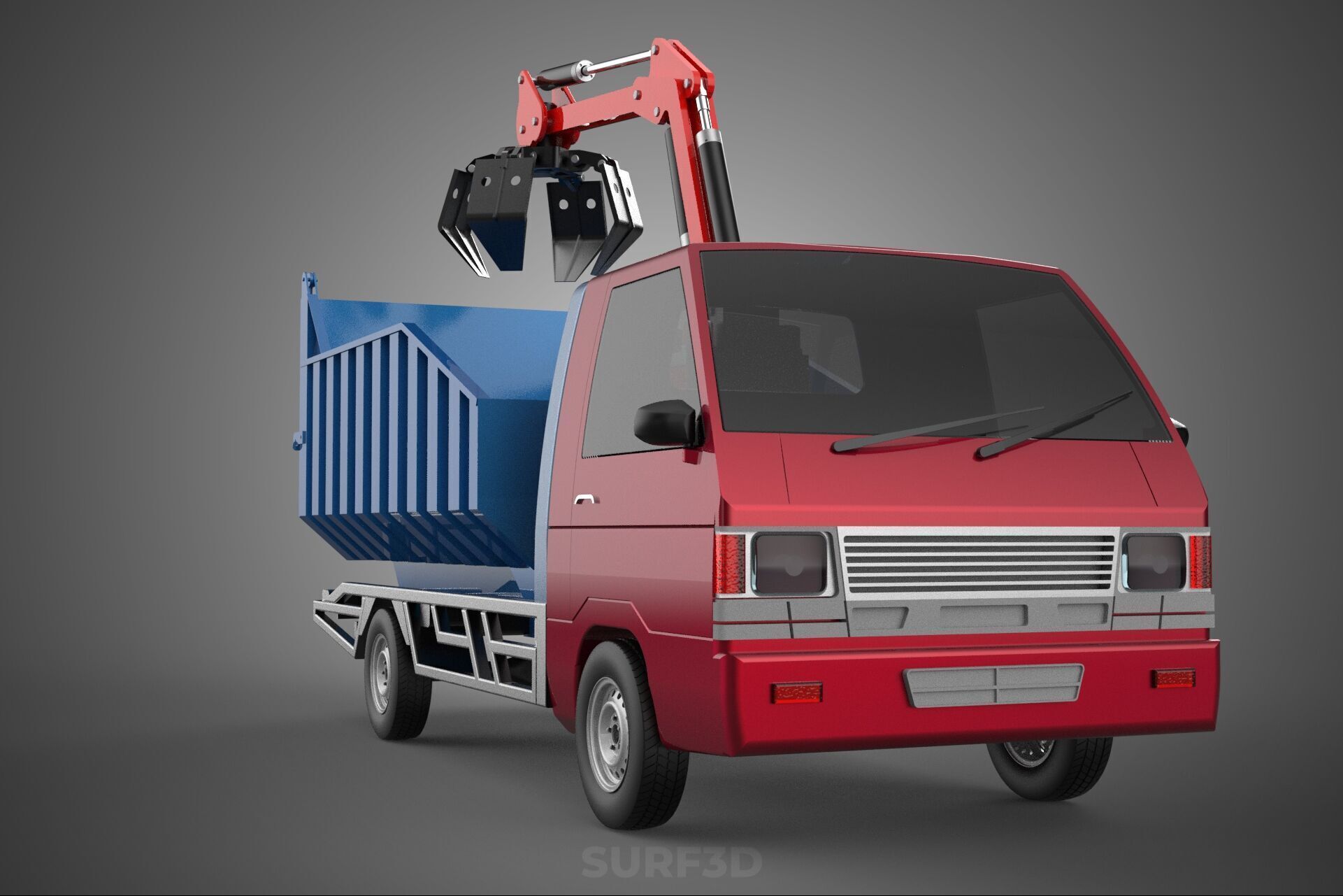 FFB FRESH FRUIT BUNCH PALM OIL GRABBER CRANE GRAPPLE CLAW TRUCK 3D model_27