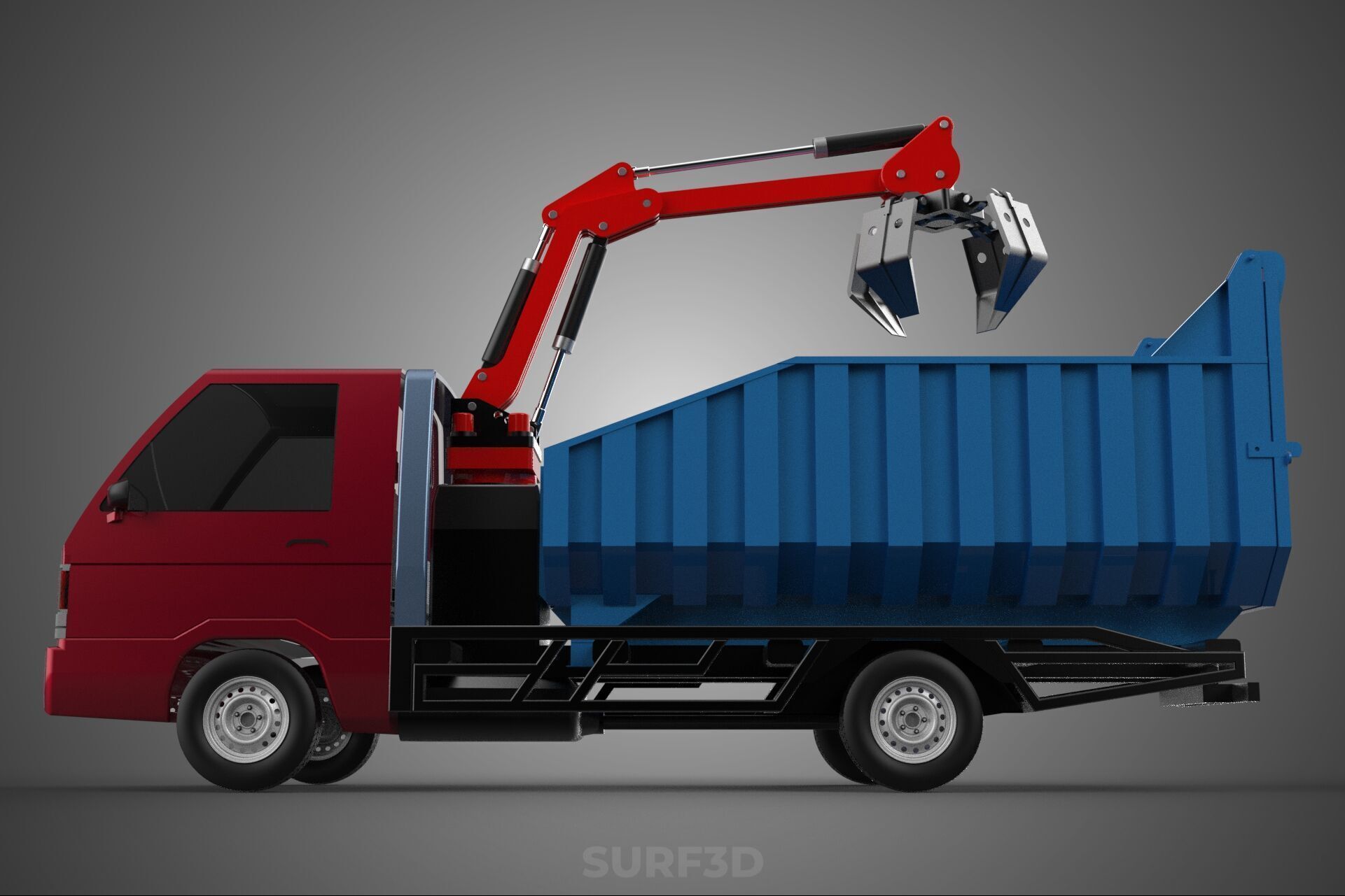 FFB FRESH FRUIT BUNCH PALM OIL GRABBER CRANE GRAPPLE CLAW TRUCK 3D model_1