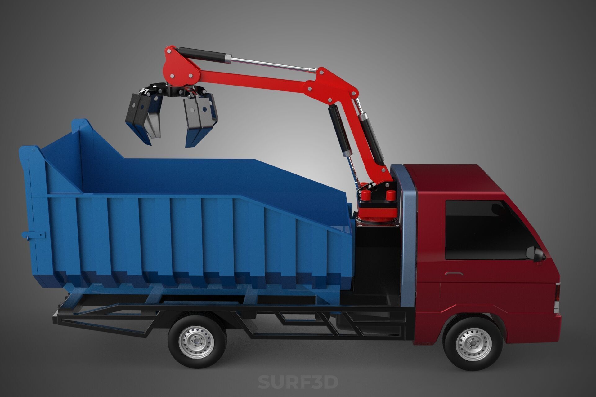 FFB FRESH FRUIT BUNCH PALM OIL GRABBER CRANE GRAPPLE CLAW TRUCK 3D model_5