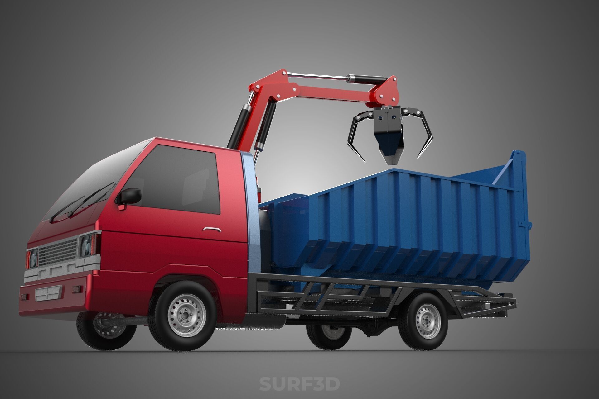 FFB FRESH FRUIT BUNCH PALM OIL GRABBER CRANE GRAPPLE CLAW TRUCK 3D model_20