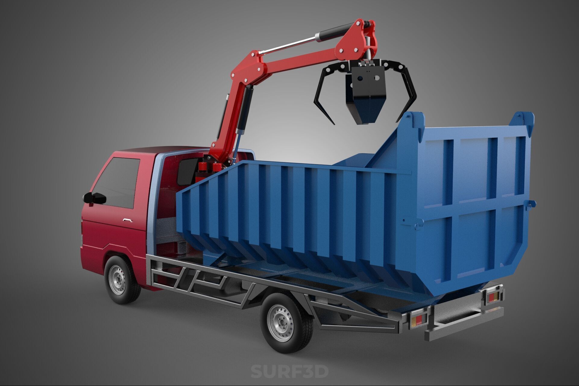 FFB FRESH FRUIT BUNCH PALM OIL GRABBER CRANE GRAPPLE CLAW TRUCK 3D model_13