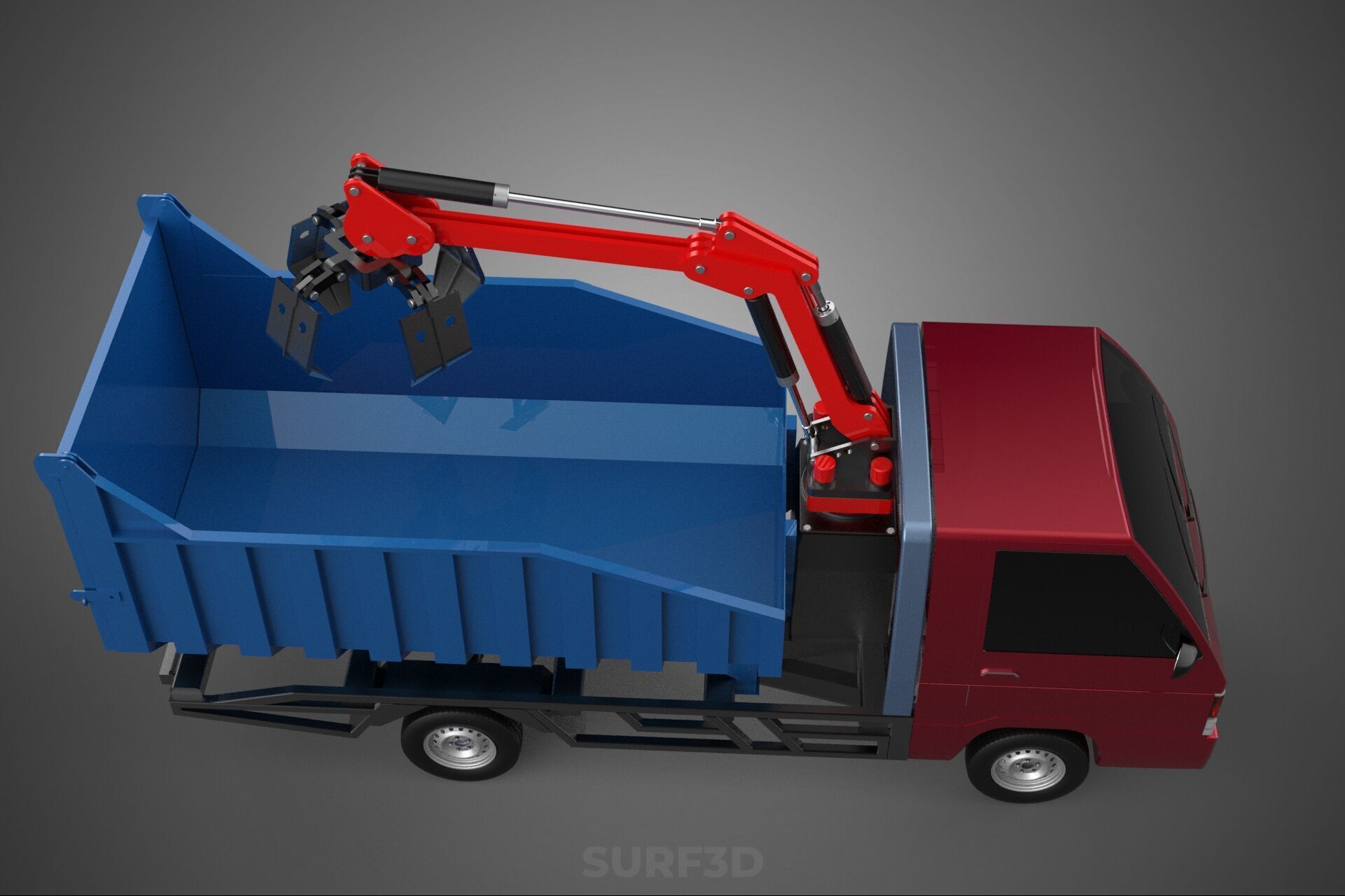 FFB FRESH FRUIT BUNCH PALM OIL GRABBER CRANE GRAPPLE CLAW TRUCK 3D model_6
