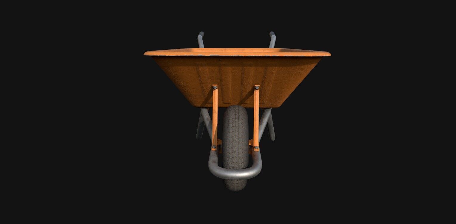 Wheelbarrow Low-poly 3D model_2