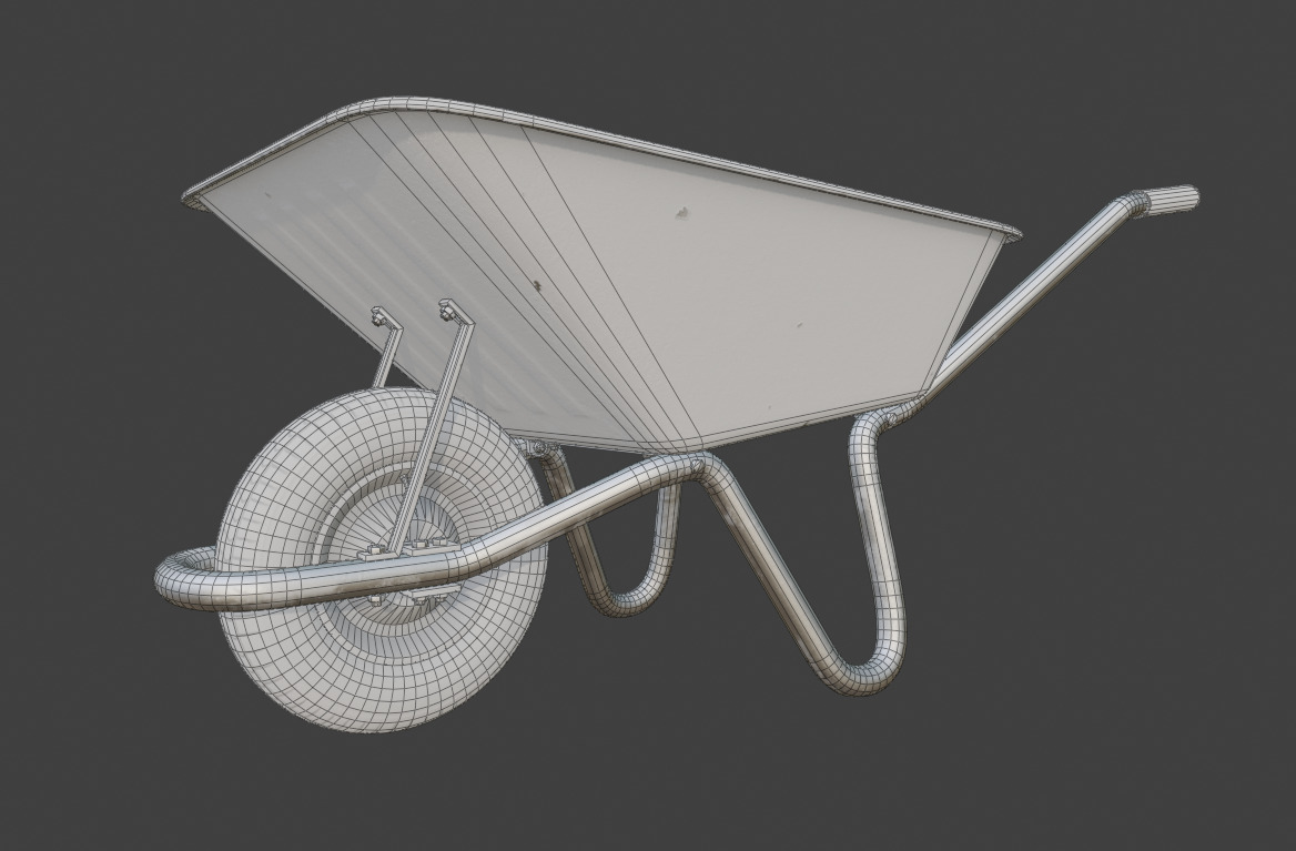 Wheelbarrow Low-poly 3D model_6