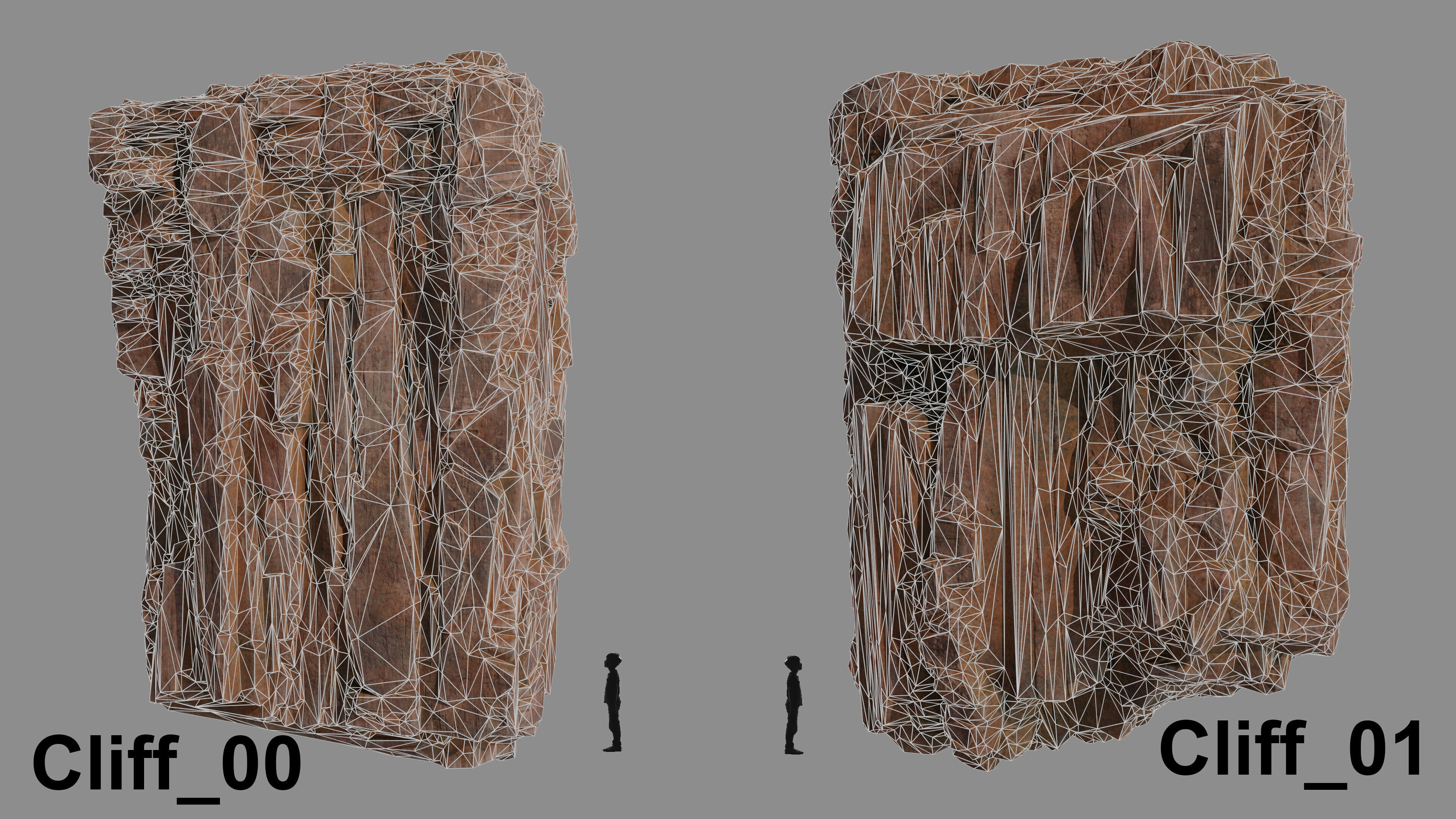 cliff set Low-poly 3D model_2