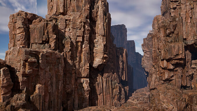 cliff set Low-poly 3D model