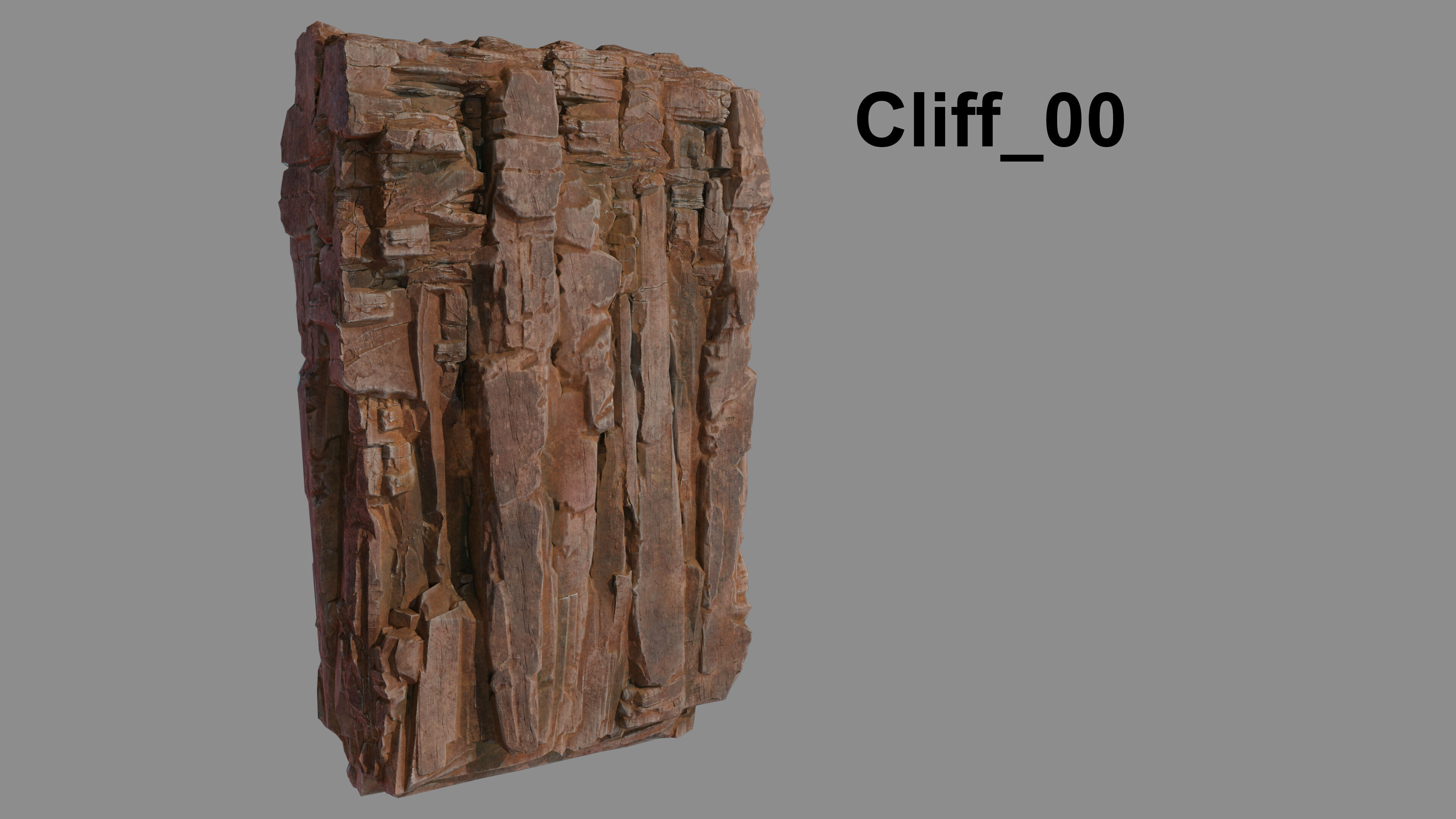 cliff set Low-poly 3D model_4