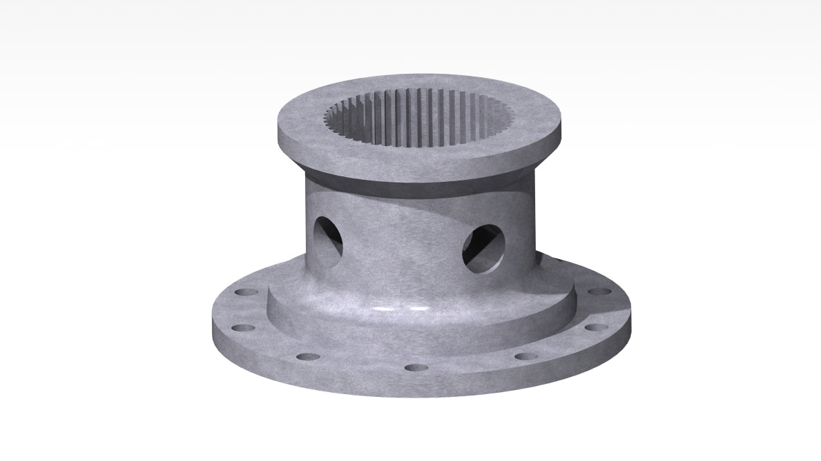 Generic Spider Gear Casing Differential Housing CAD Model 3D print model_2