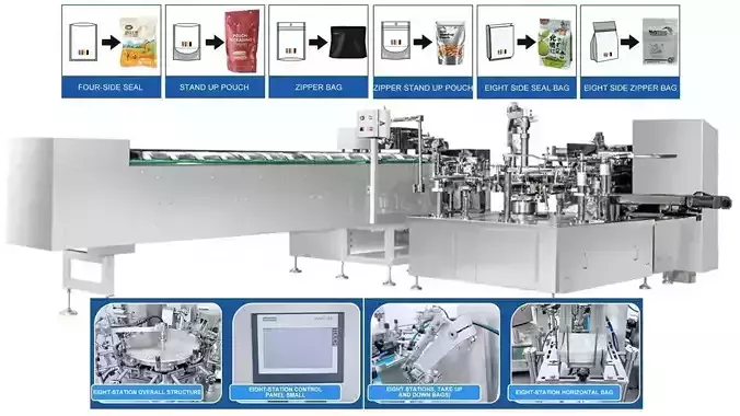 Automatic Rotary Pouch Packaging Machine Granule Bag Filler 3D model