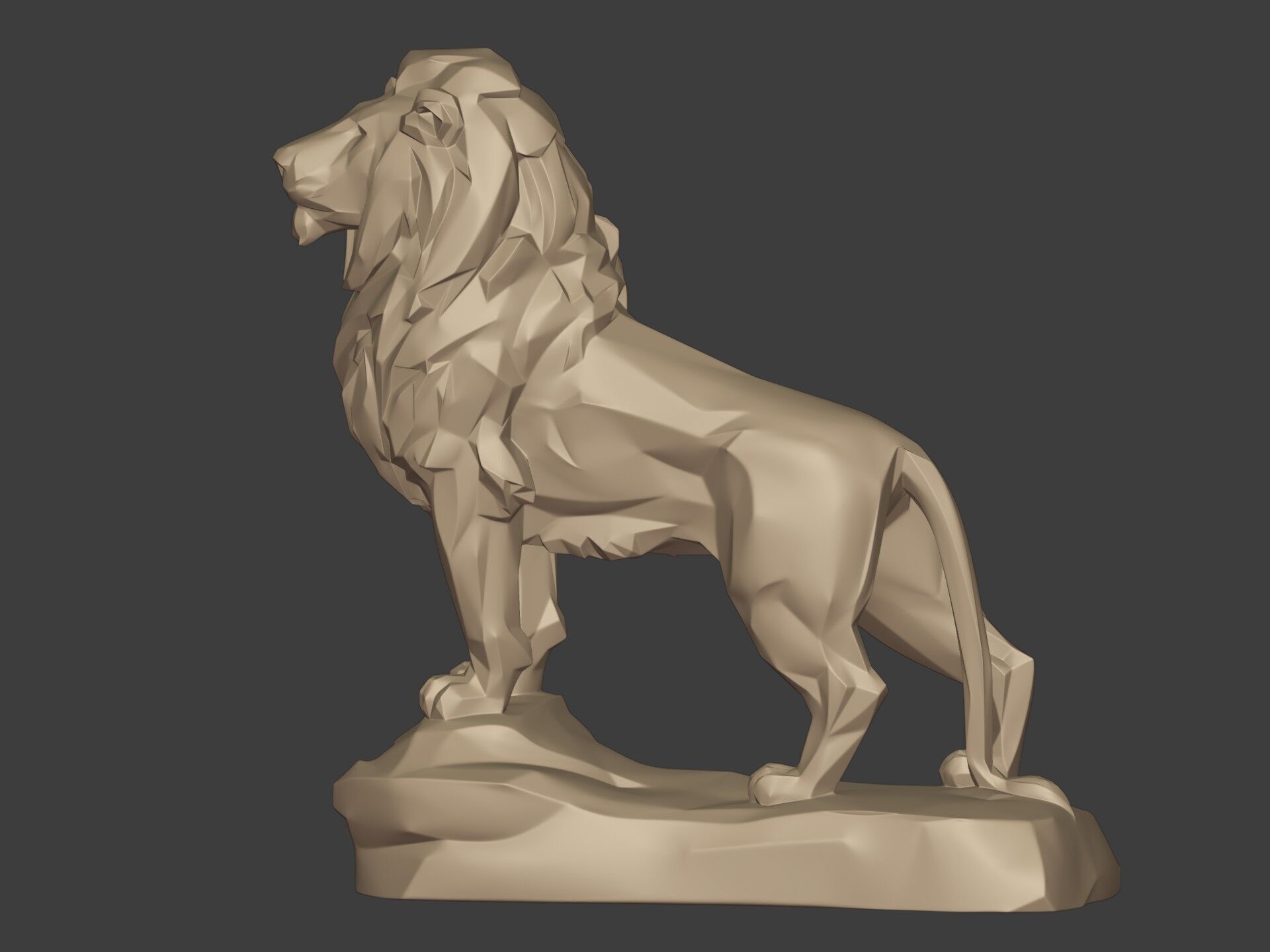 Abstract Lion Statue - Figurine  -- Modern - Contemporary Art 3D print model_7