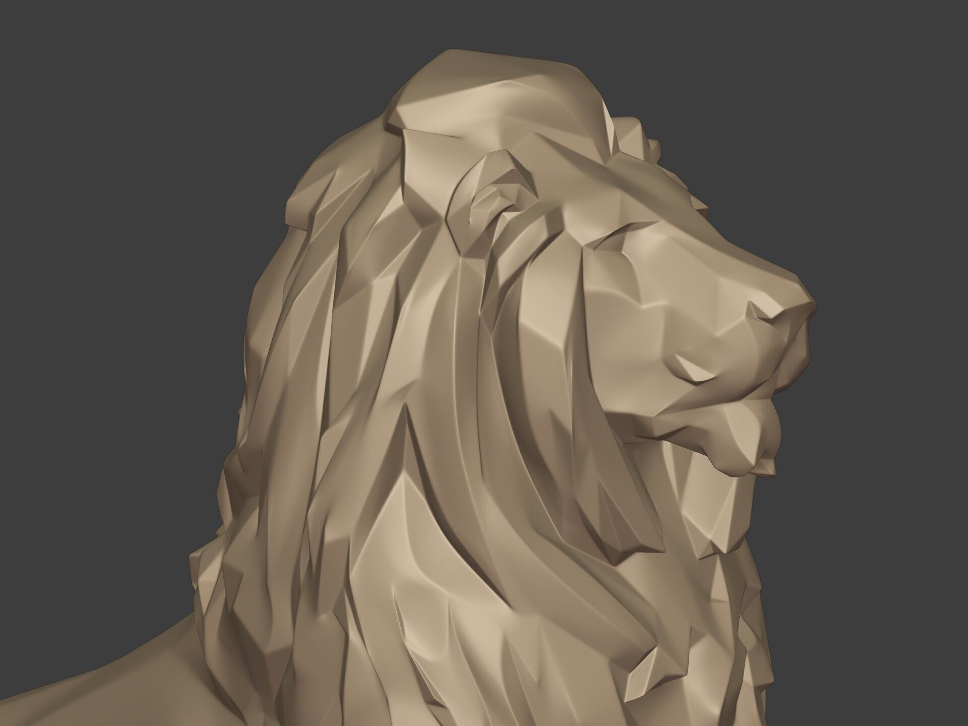 Abstract Lion Statue - Figurine  -- Modern - Contemporary Art 3D print model_12