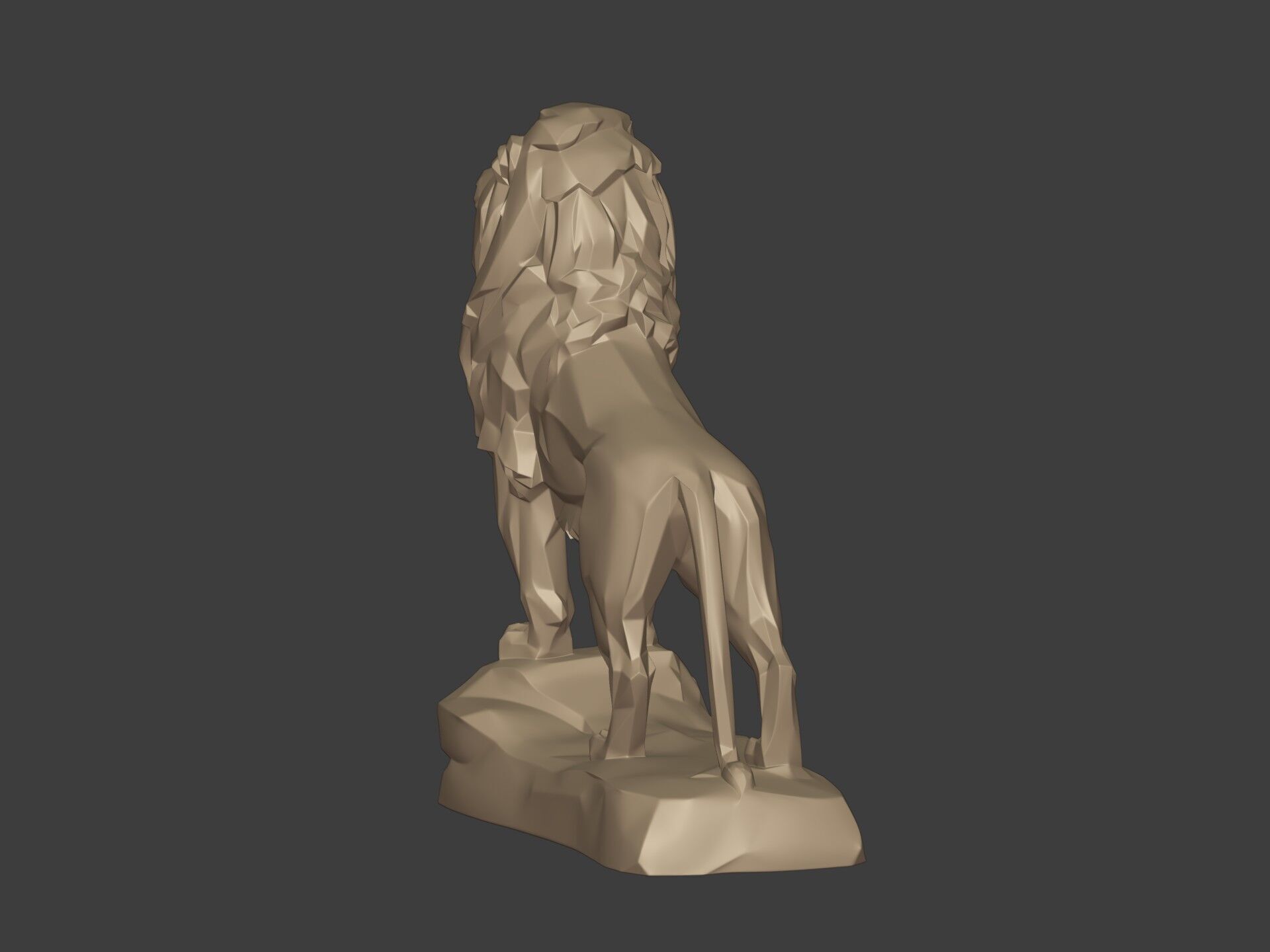 Abstract Lion Statue - Figurine  -- Modern - Contemporary Art 3D print model_8