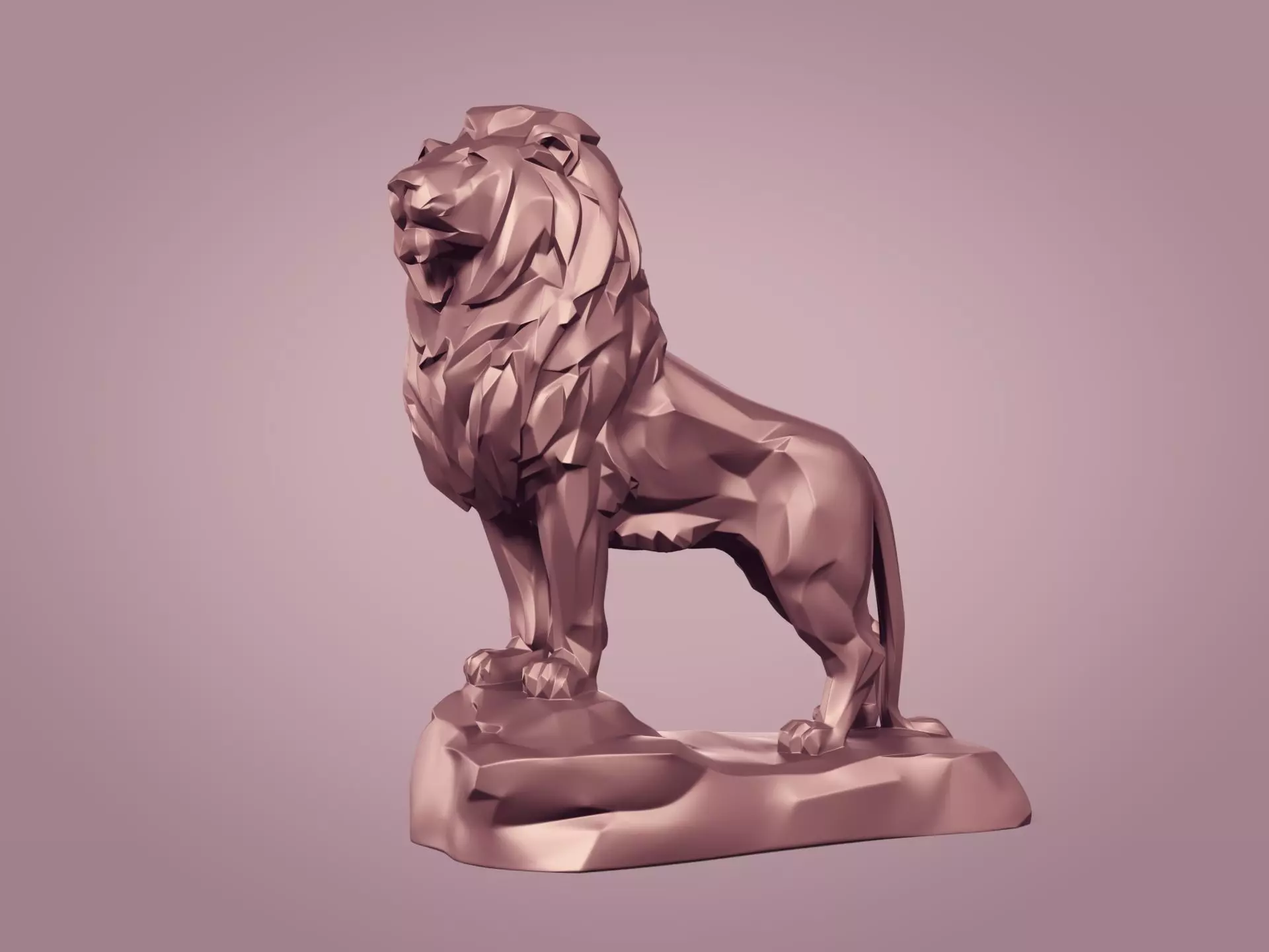 Abstract Lion Statue - Figurine  -- Modern - Contemporary Art 3D print model_0