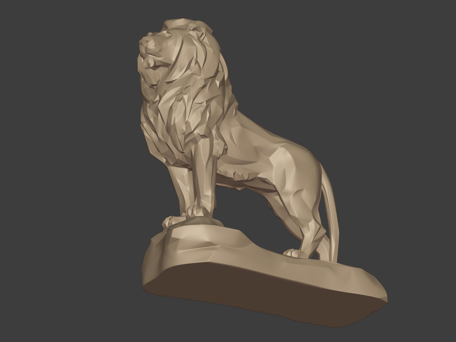 Abstract Lion Statue - Figurine  -- Modern - Contemporary Art 3D print model_14