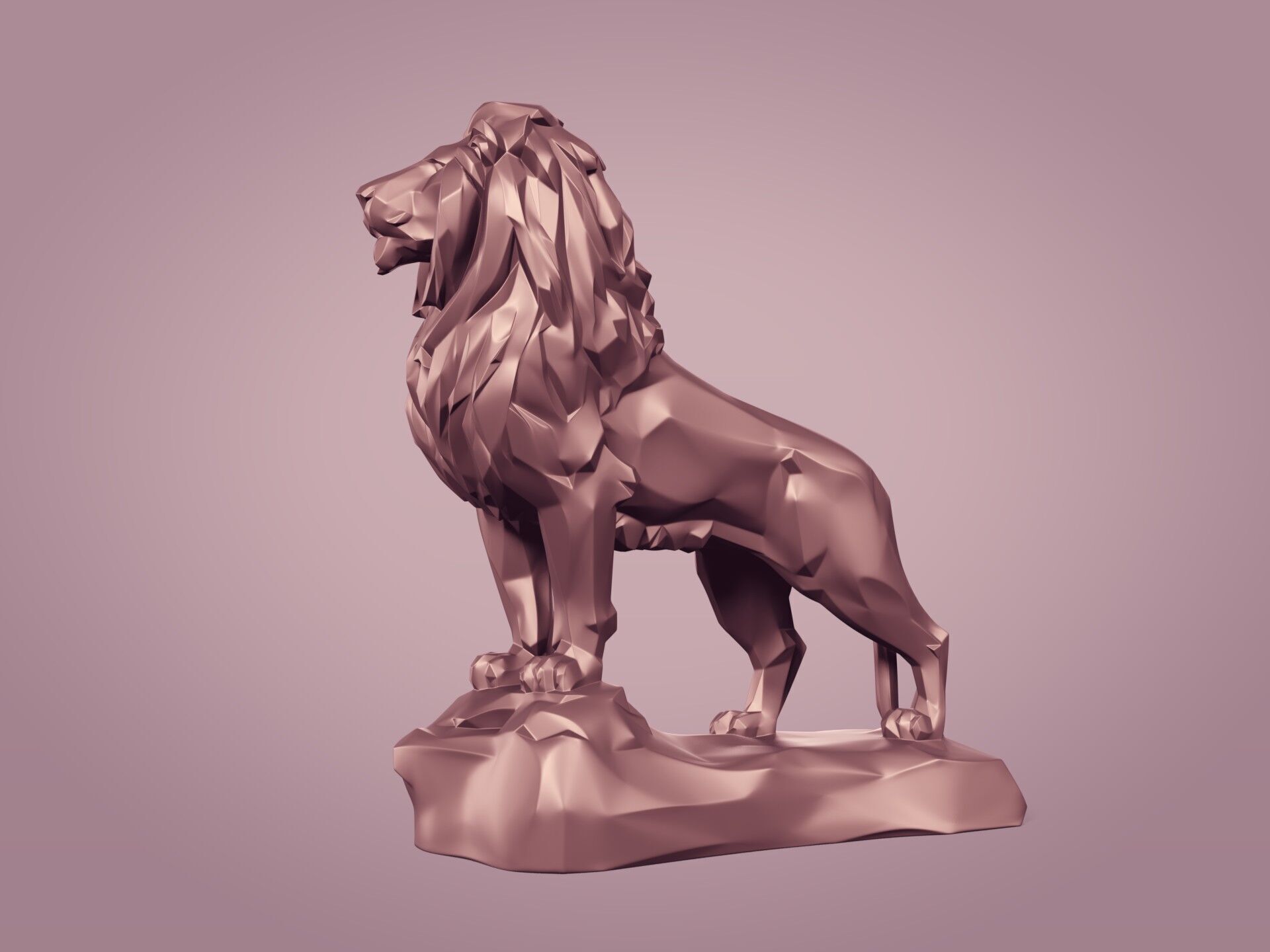 Abstract Lion Statue - Figurine  -- Modern - Contemporary Art 3D print model_1