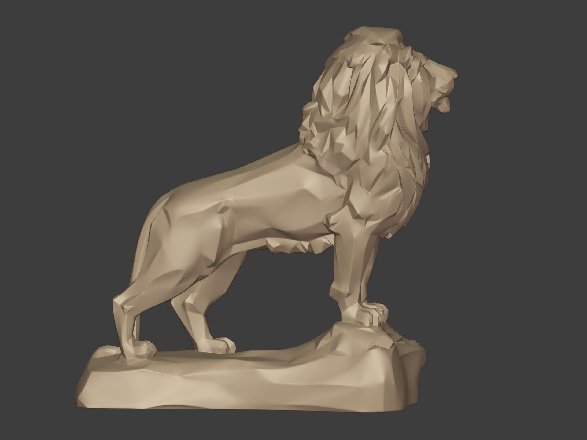 Abstract Lion Statue - Figurine  -- Modern - Contemporary Art 3D print model_9