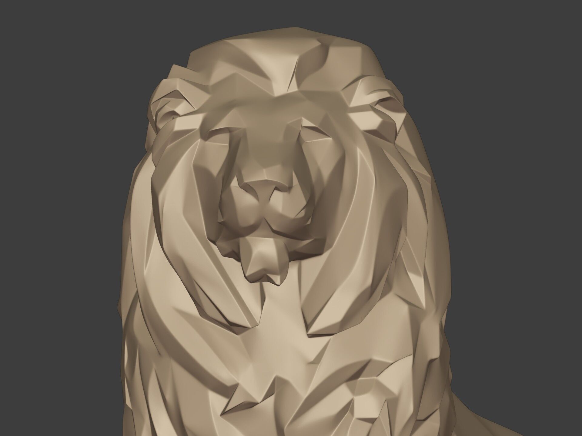 Abstract Lion Statue - Figurine  -- Modern - Contemporary Art 3D print model_11