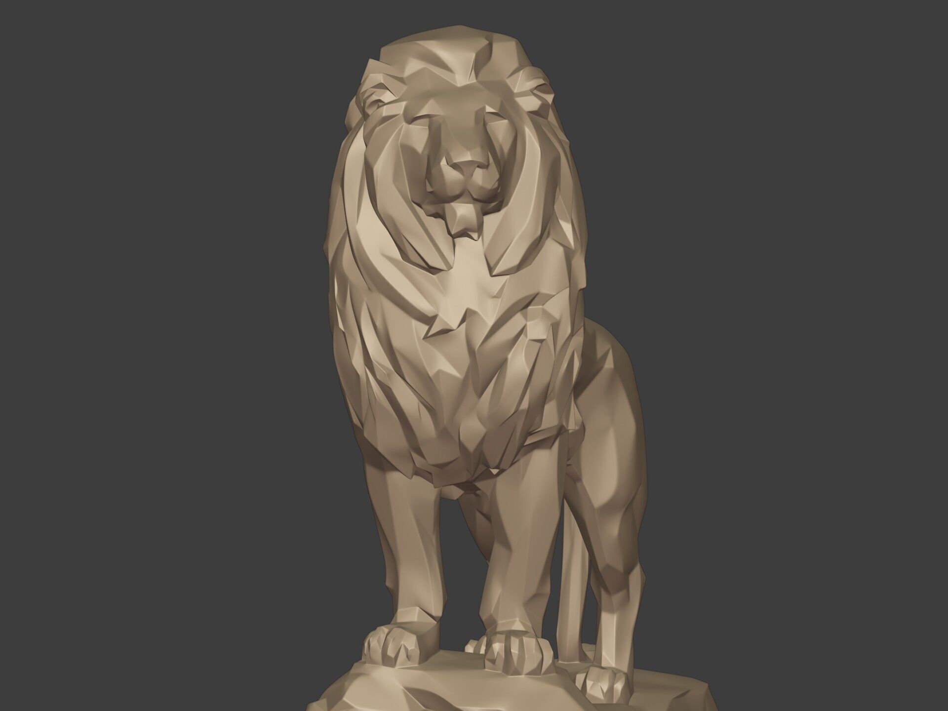 Abstract Lion Statue - Figurine  -- Modern - Contemporary Art 3D print model_5