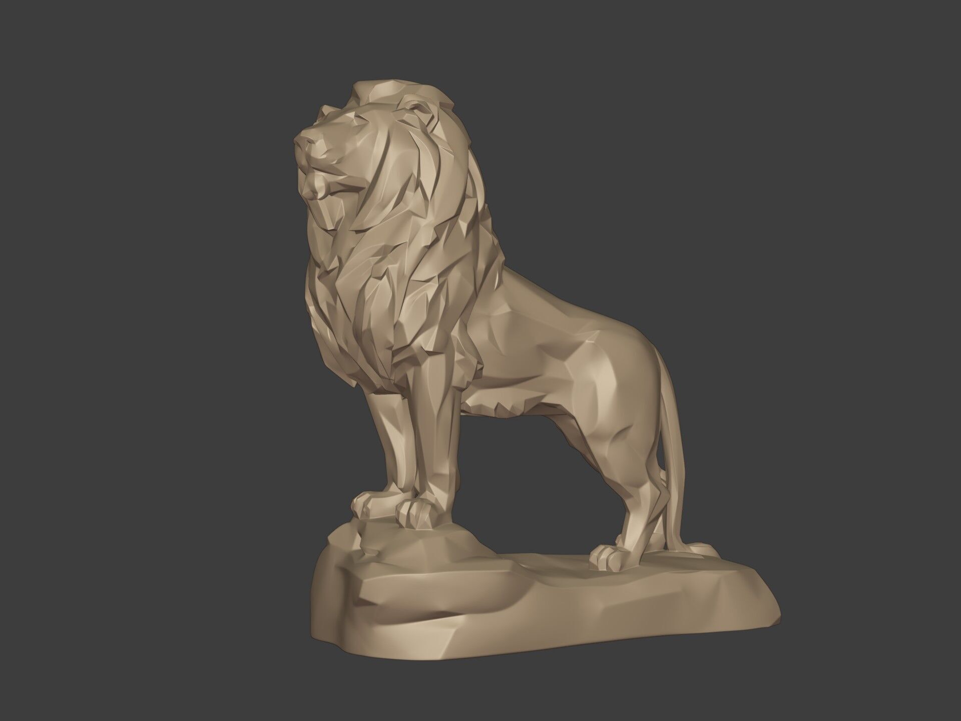 Abstract Lion Statue - Figurine  -- Modern - Contemporary Art 3D print model_2