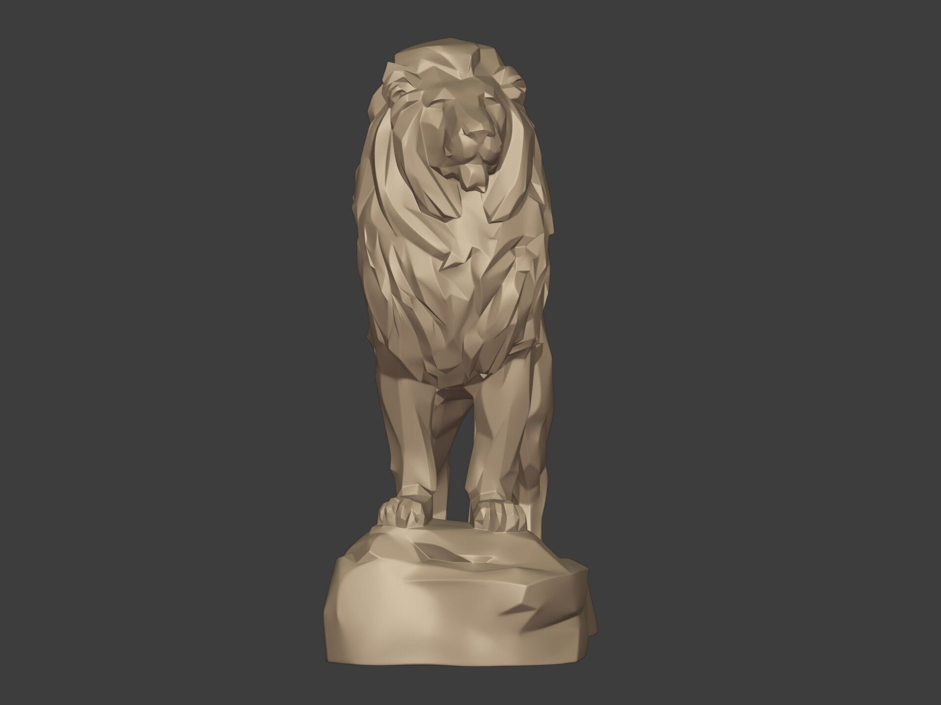 Abstract Lion Statue - Figurine  -- Modern - Contemporary Art 3D print model_4